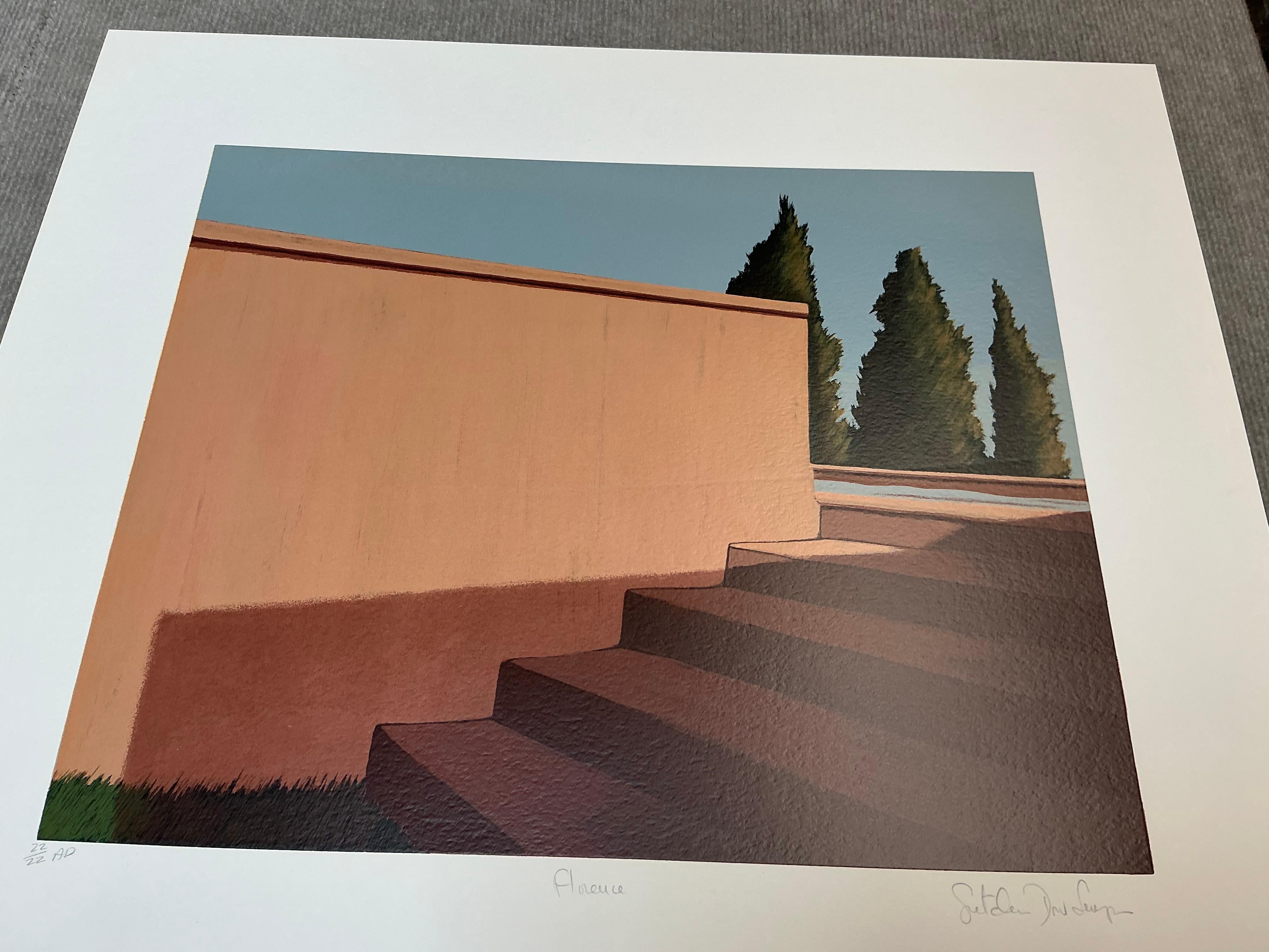 1992 Gretchen Dow Simpson 'Florence, Italy' USA Serigraph For Sale 8