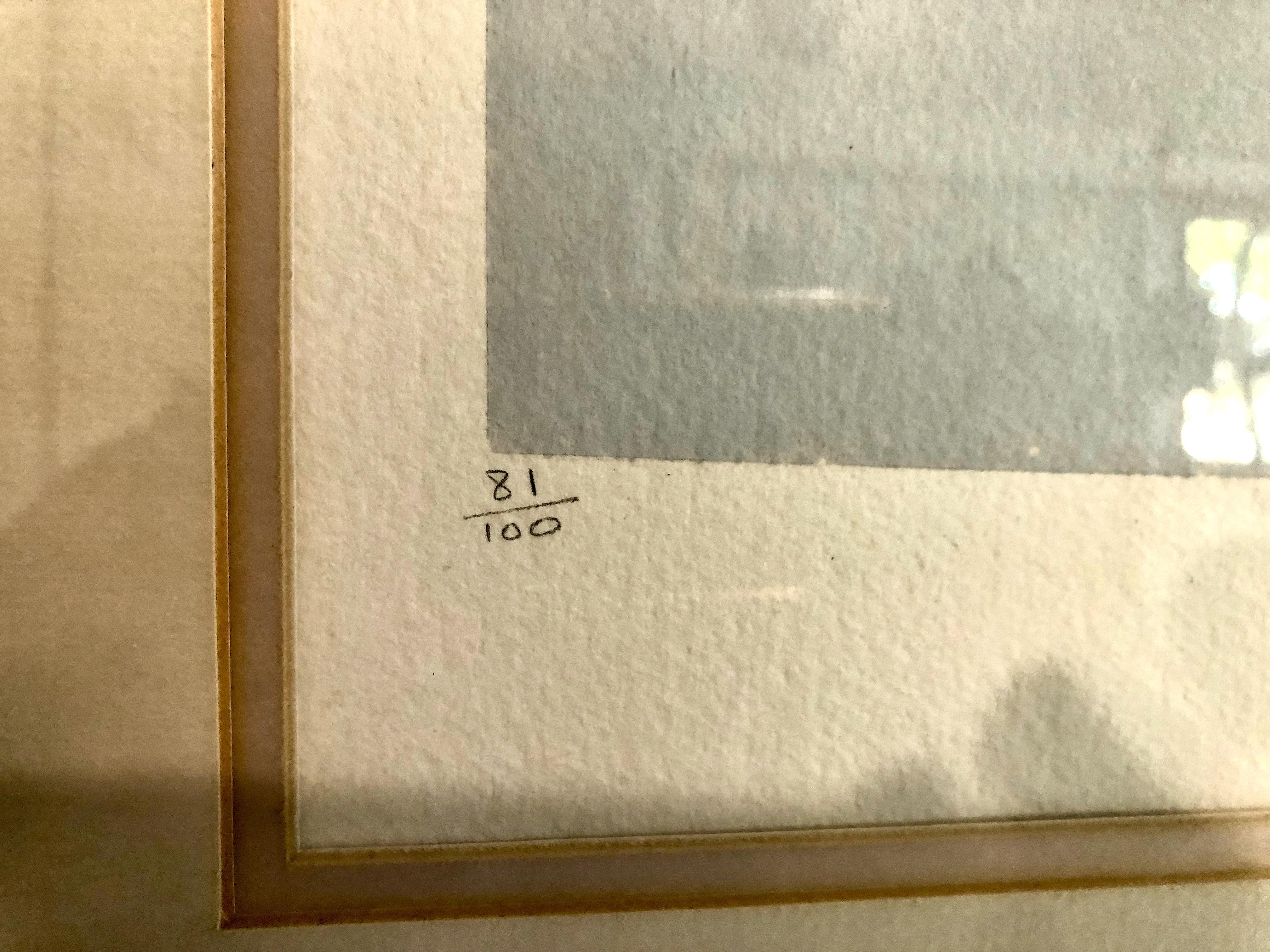 A study in grays, this signed and numbered etching is by celebrated artist Gretchen Dow Simpson (1939–2025), whose distinctive architectural paintings appeared on 58 of “The New Yorker” magazine’s noteworthy covers between 1974 and 1993. With the