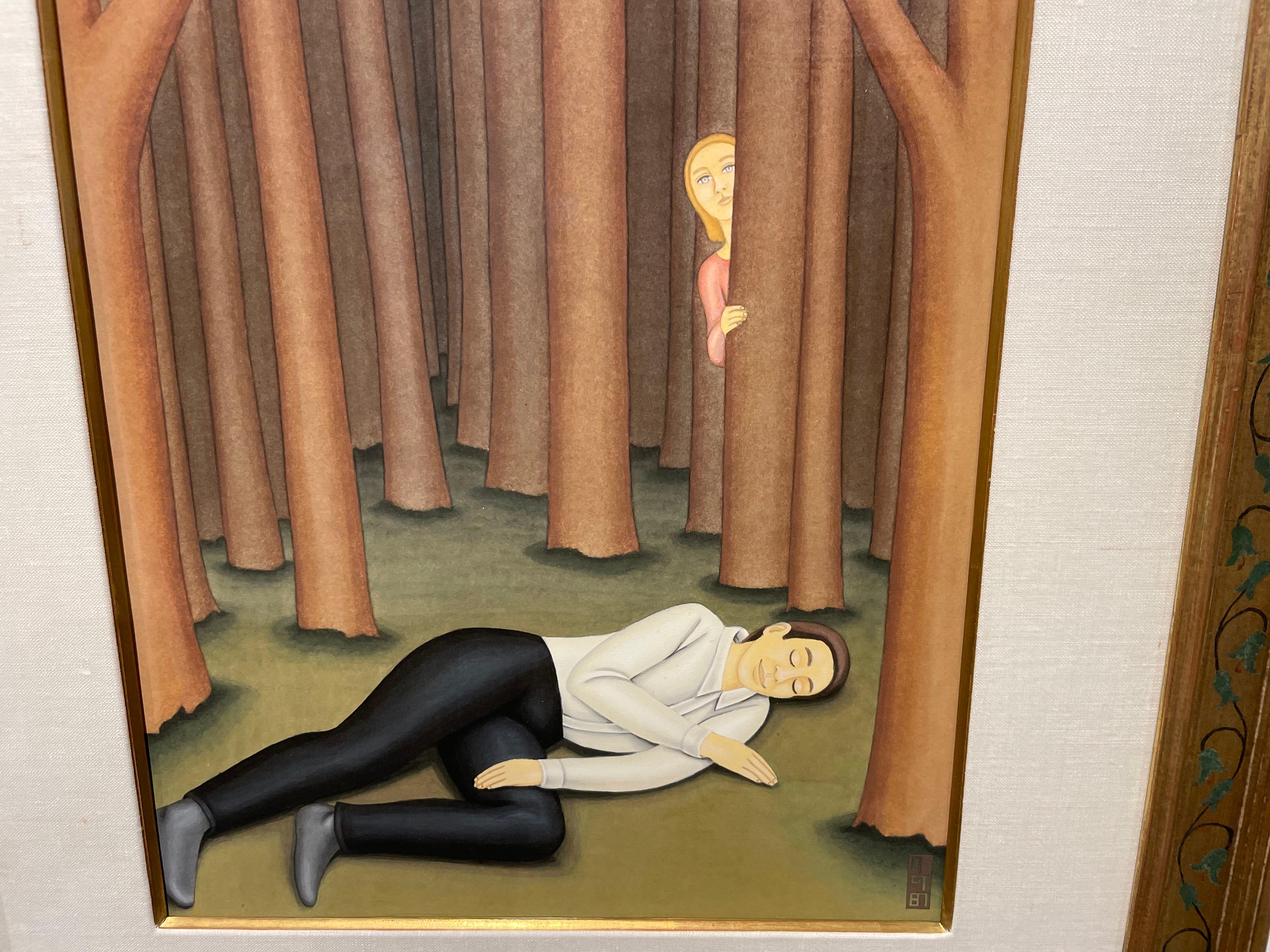 Strange Woods, surrealistisches Gemälde des Künstlers von Cleveland aus dem 20. Jahrhundert im Angebot 5