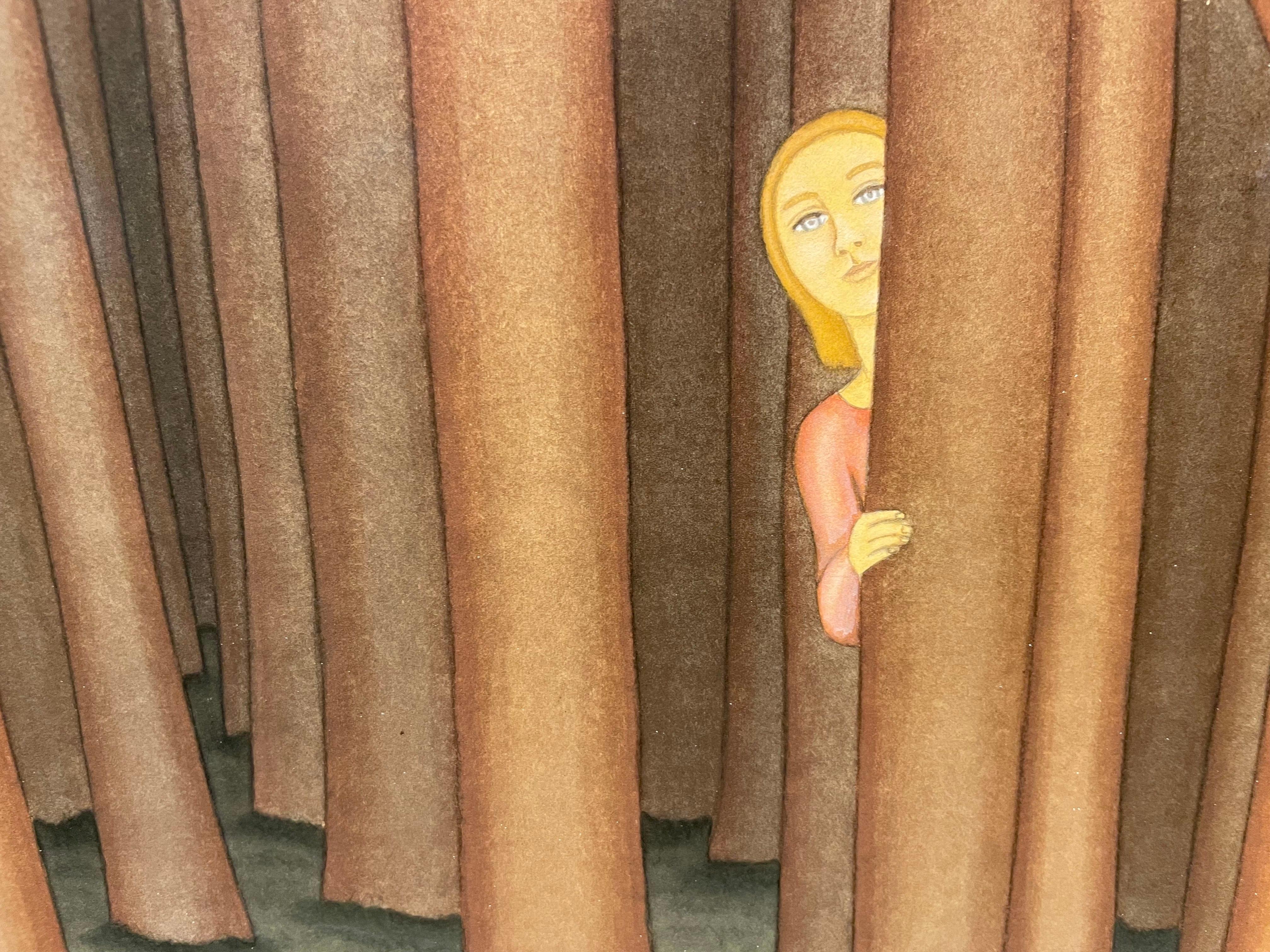 Strange Woods, surrealistisches Gemälde des Künstlers von Cleveland aus dem 20. Jahrhundert im Angebot 3