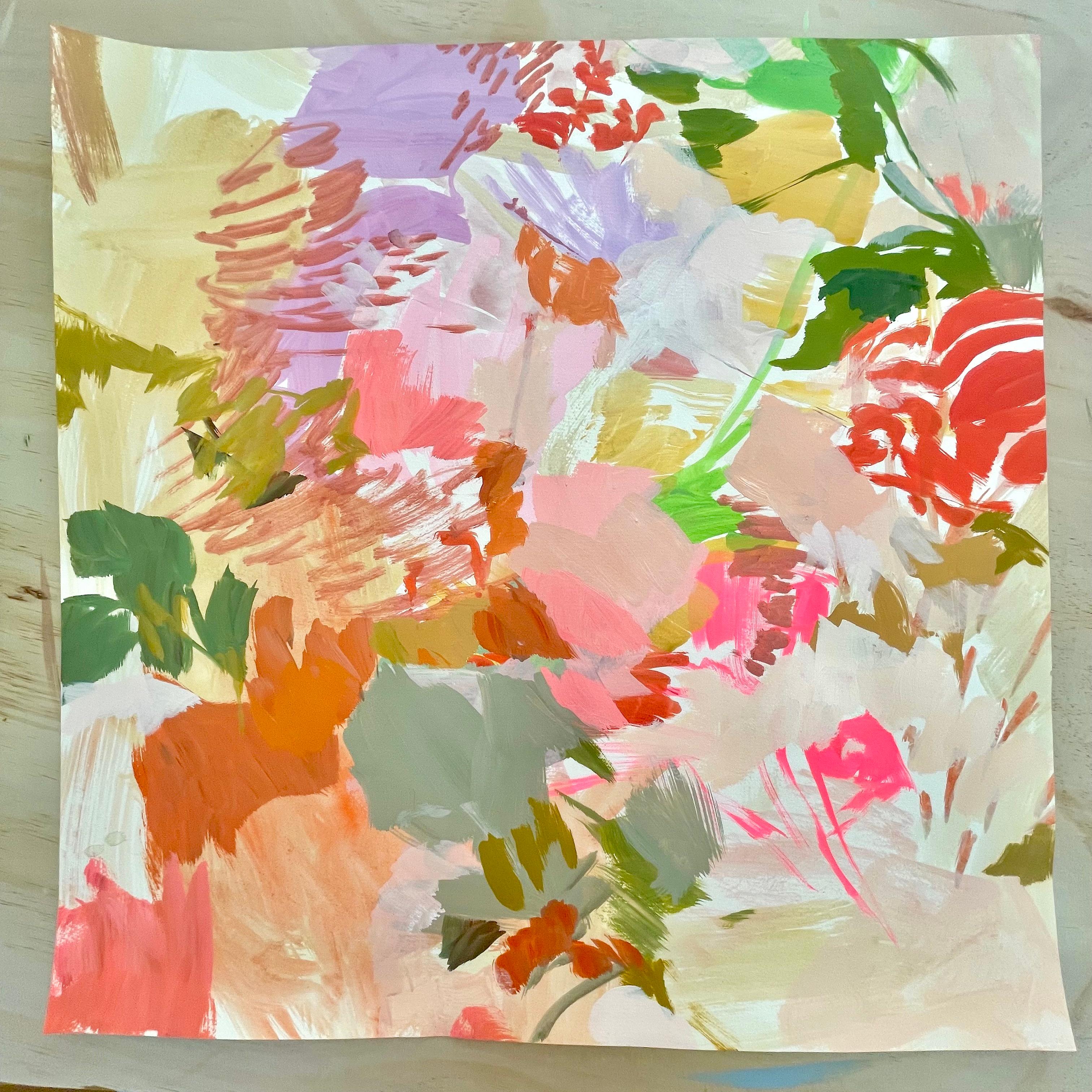 Gretchen Warsen Abstract Painting – Hibiskus-Teeparty I