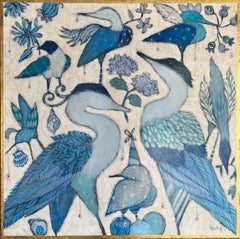 „True Nature“ – Blau- und Türkistöne, Reiher, Muscheln, Singvögel, Eier, Nester, Blumenmotive