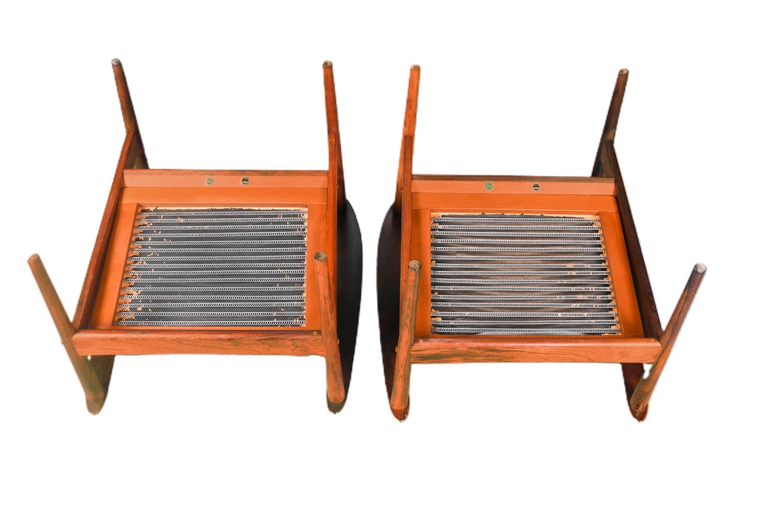 Grete Jalk Danish Model 56 1960's Pair Rosewood Lounge Chairs 5