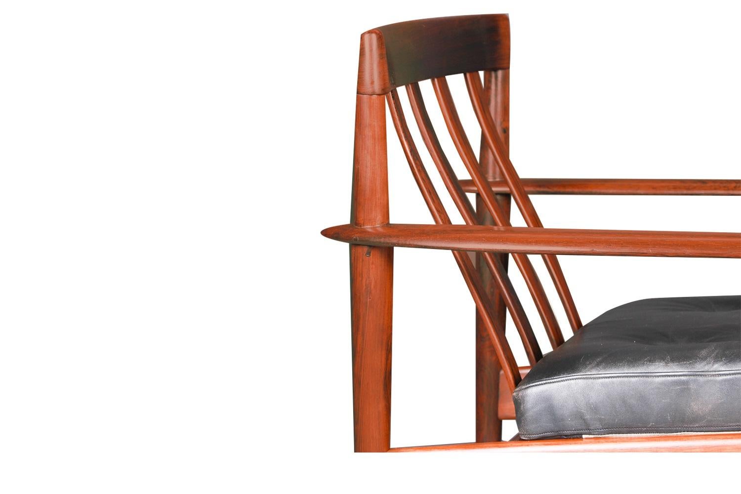 Mid-Century Modern Grete Jalk Danish Model 56 1960's Pair Rosewood Lounge Chairs