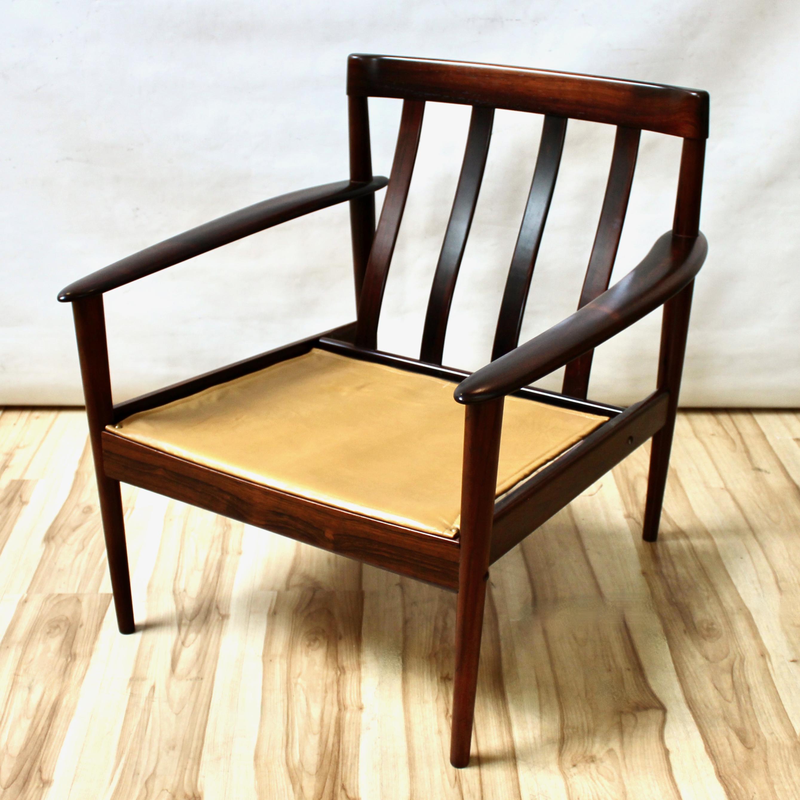 Grete Jalk Danish Modern Rosewood Model 56 Lounge Chair 5