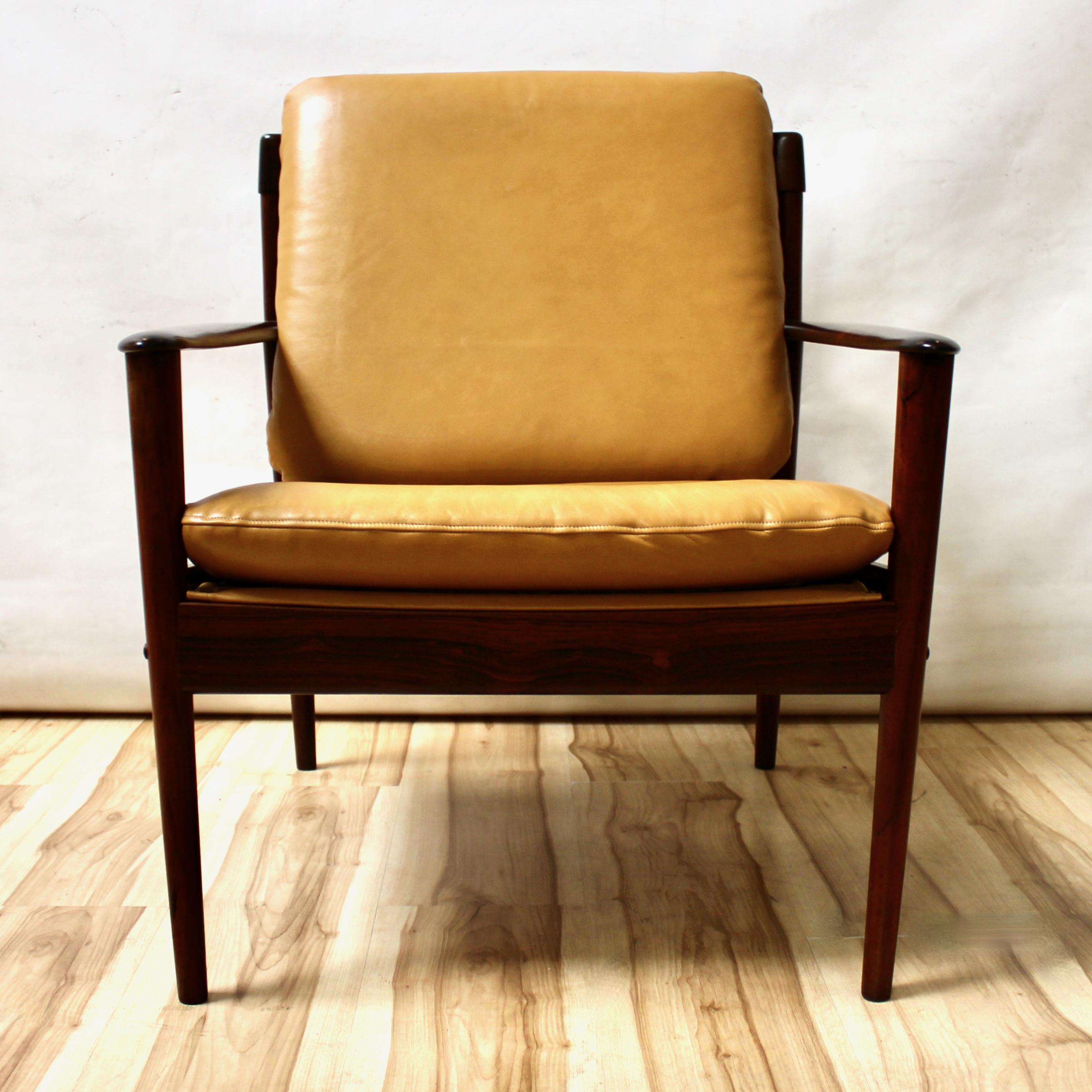 Mid-20th Century Grete Jalk Danish Modern Rosewood Model 56 Lounge Chair