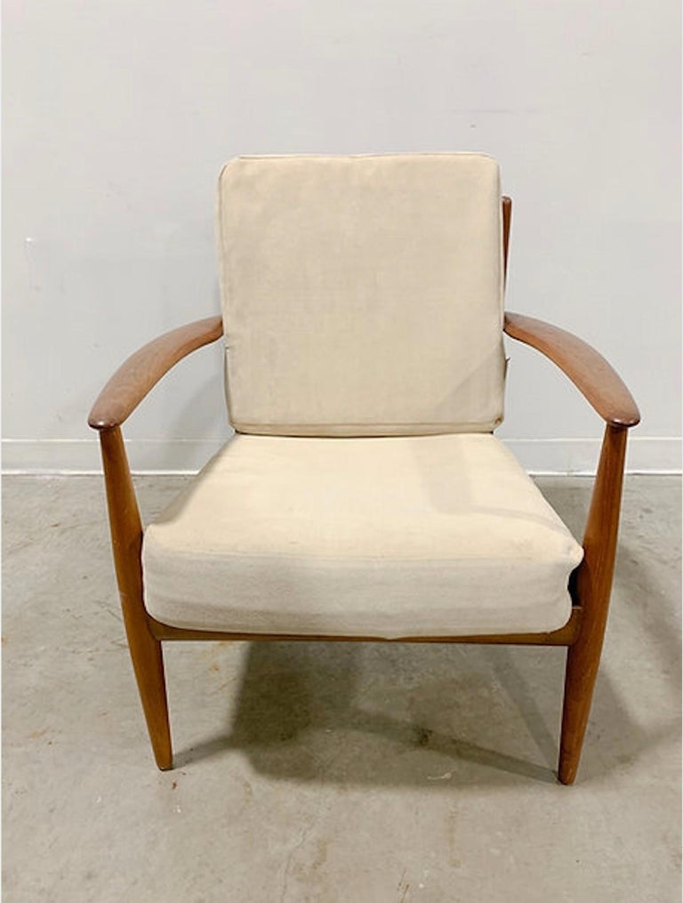 20th Century Grete Jalk Danish Modern Teak Lounge Chair For Sale