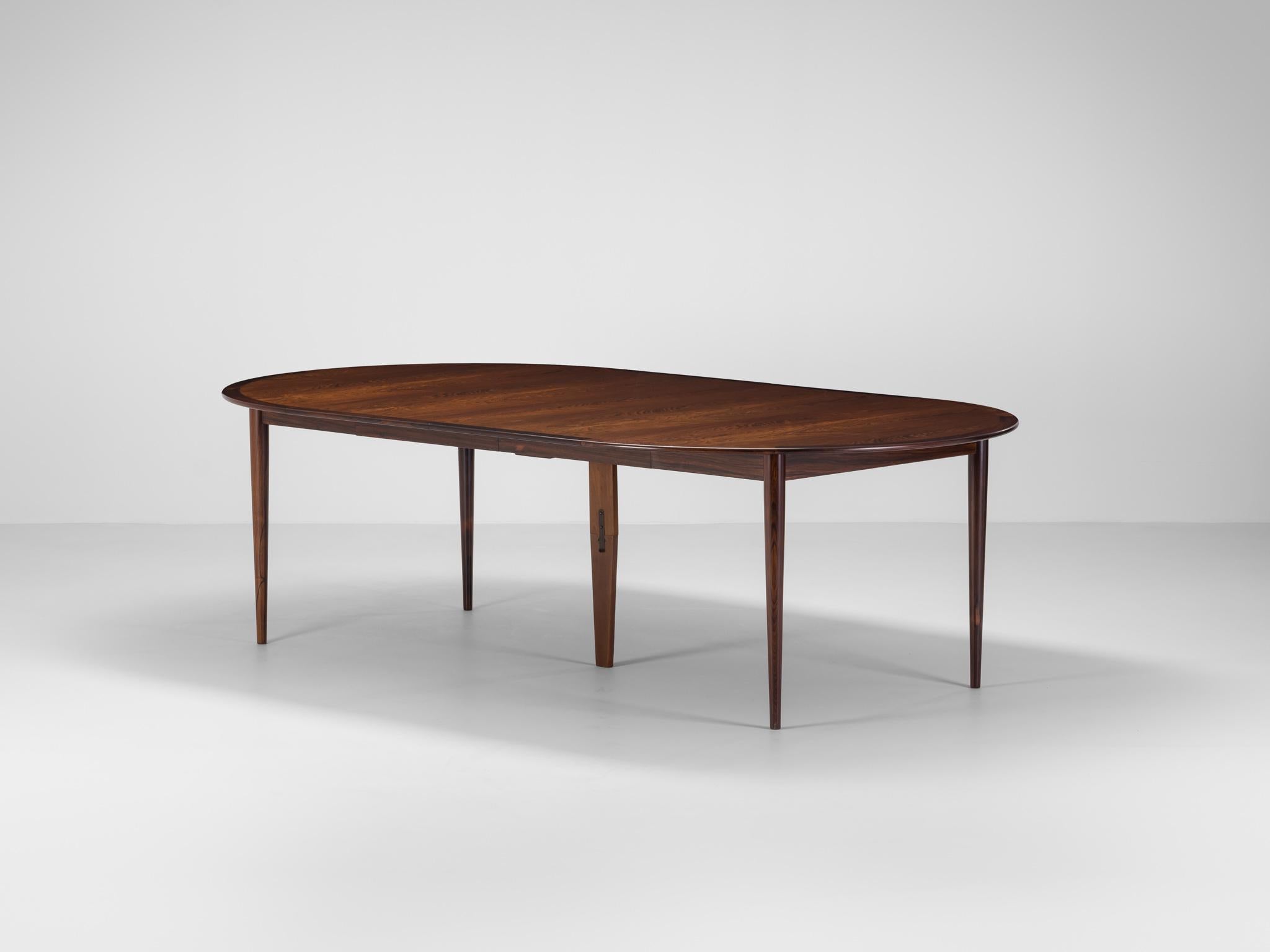 Rosewood Grete Jalk Dining Table Produced by P. Jeppesens Møbelfabrik in Denmark c1960 For Sale