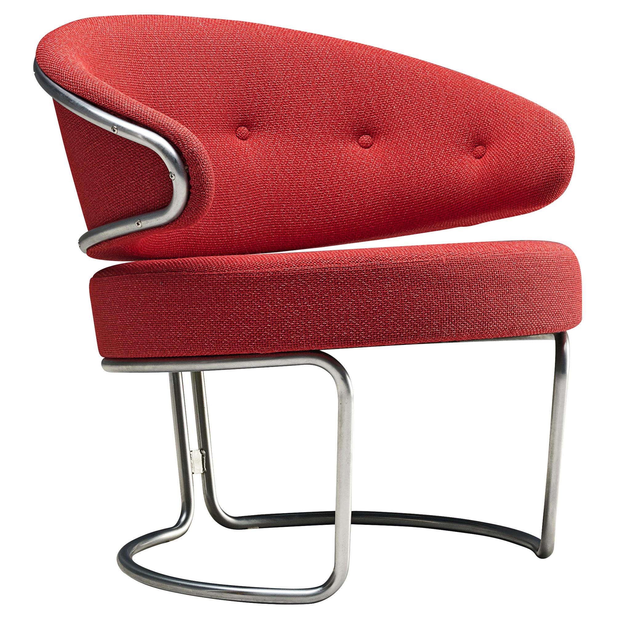 Grete Jalk Easy Chairs in Red Fabric, 1968