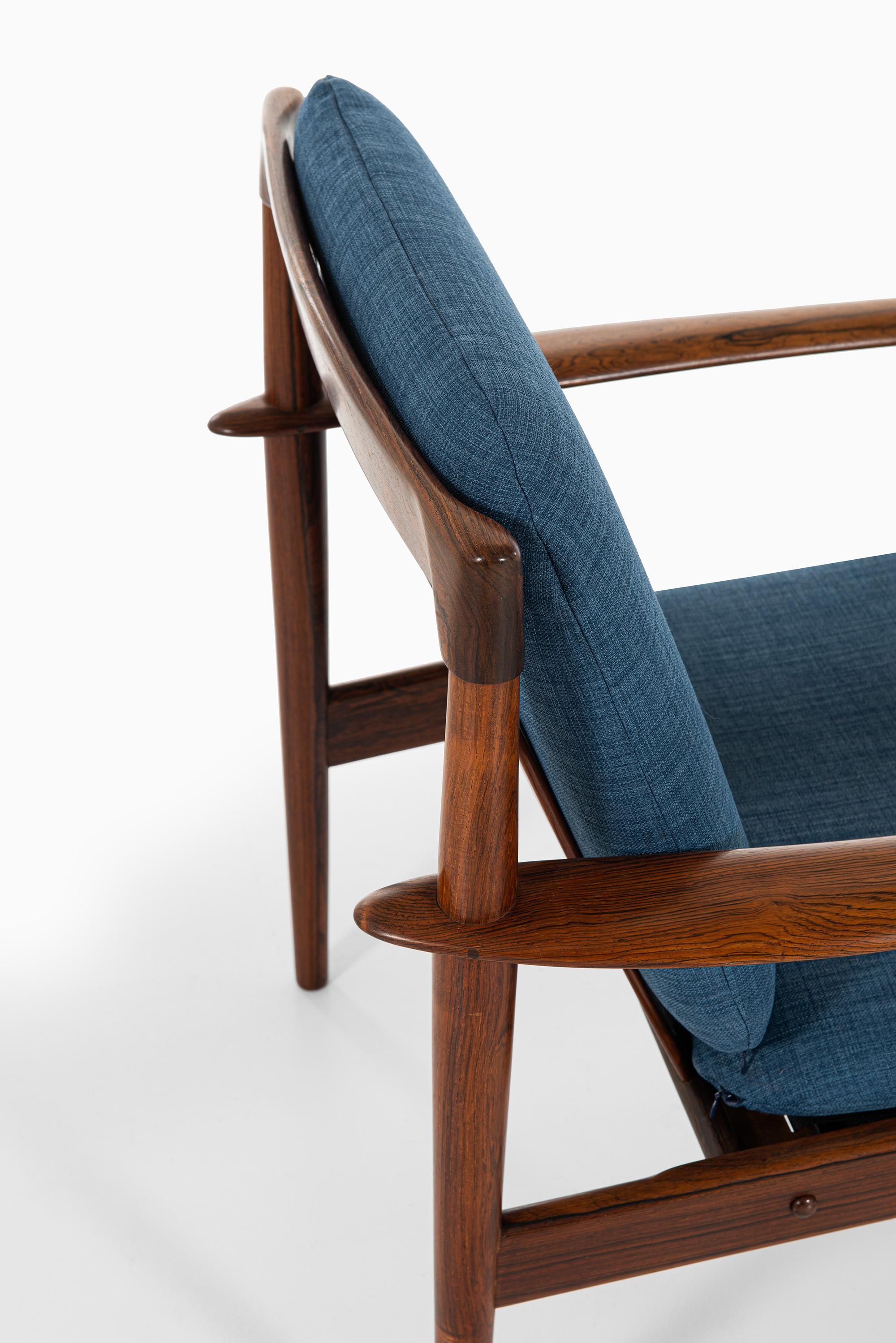 Scandinavian Modern Grete Jalk Easy Chairs Model 56 in Rosewood by P. Jeppesens Møbelfabrik