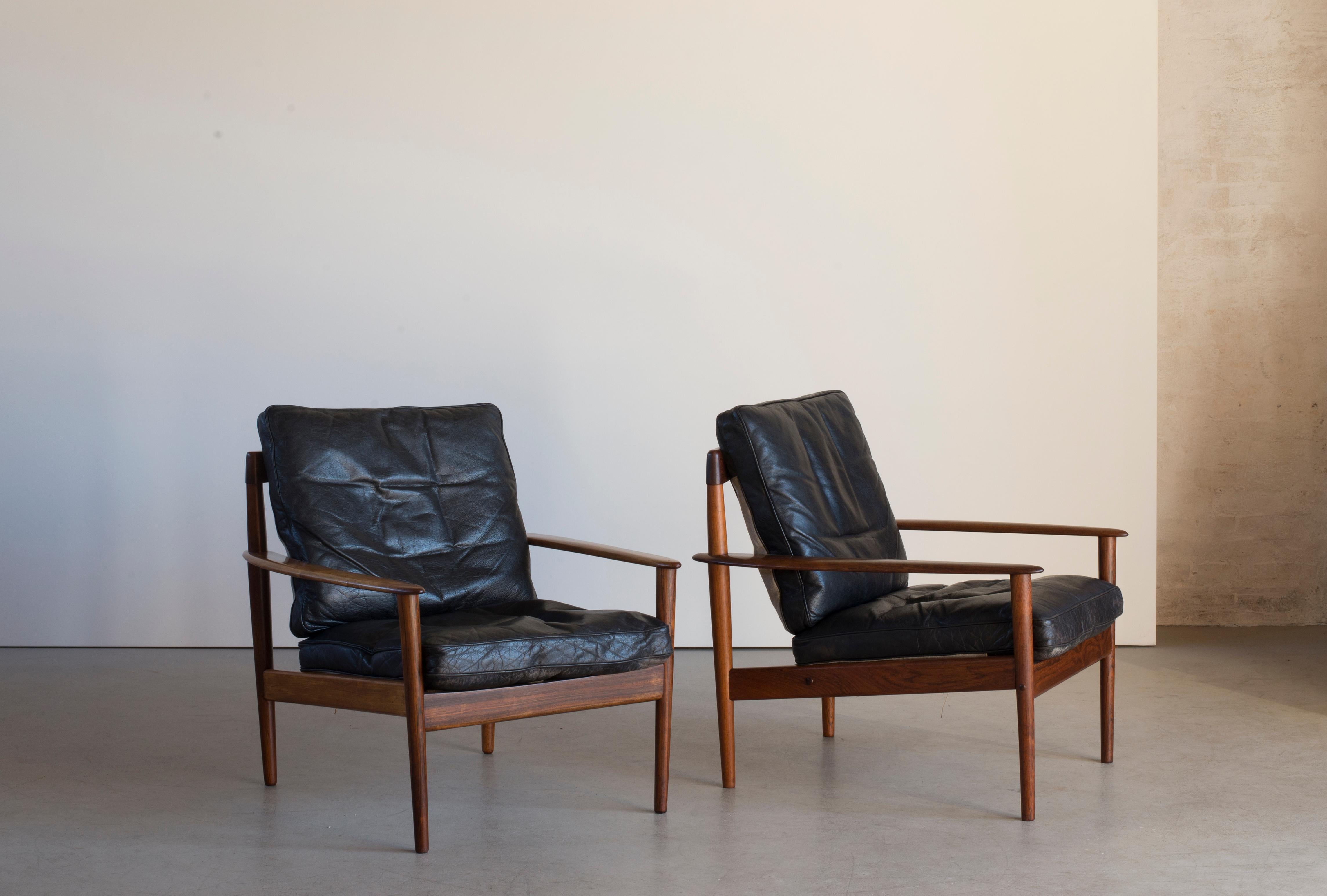 Danish Grete Jalk Easy Chairs of Rosewood