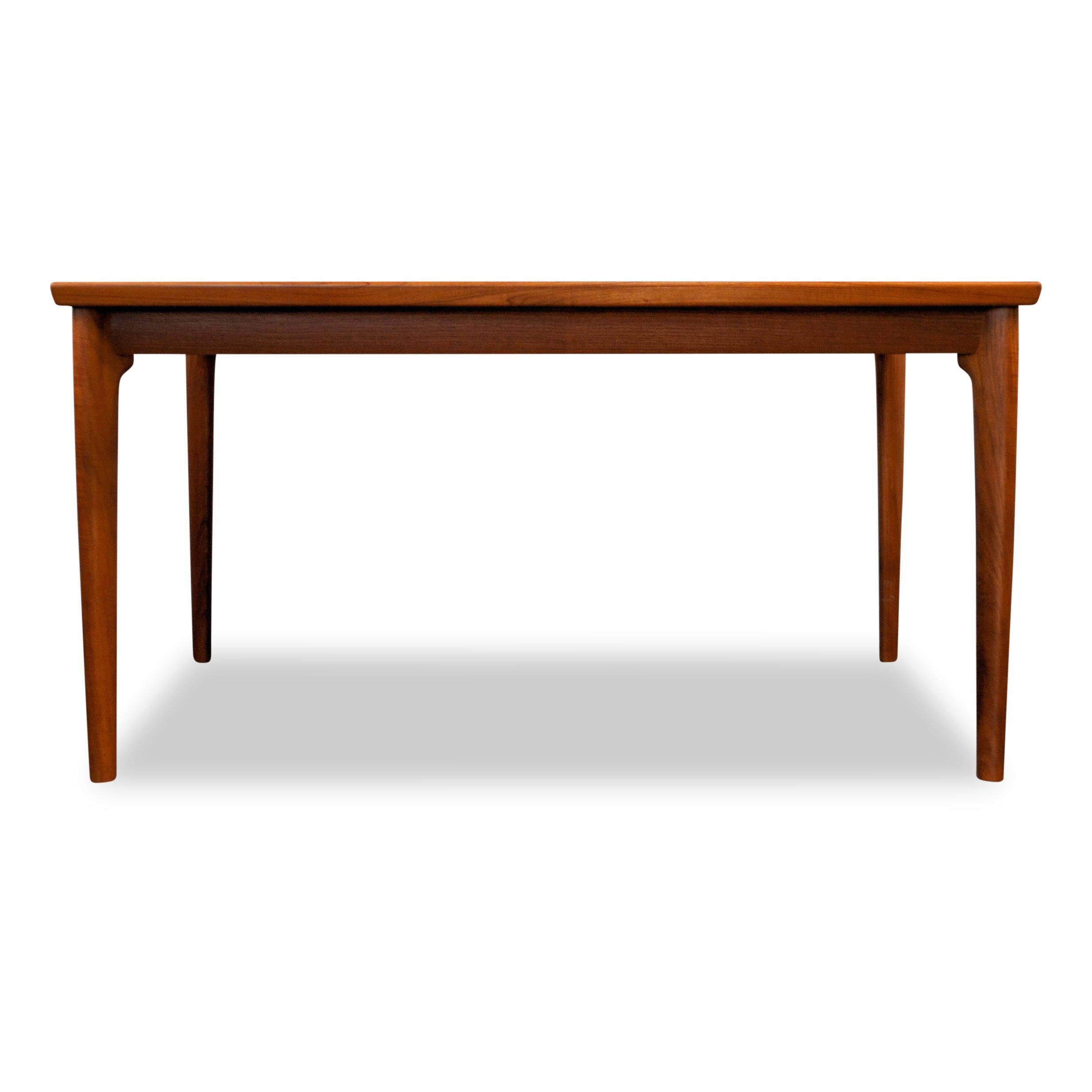 Mid-Century Modern Danish design extendable teak dining table designed by Grete Jalk for Glostrup during the 1960s.