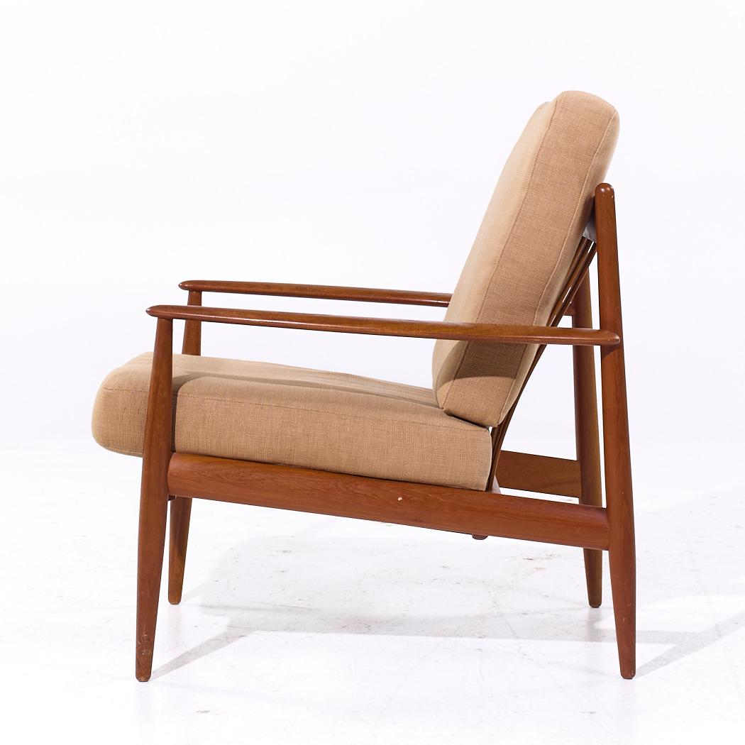 Grete Jalk for France and Son F118 Mid Century Danish Teak Lounge Chairs - Pair For Sale 5