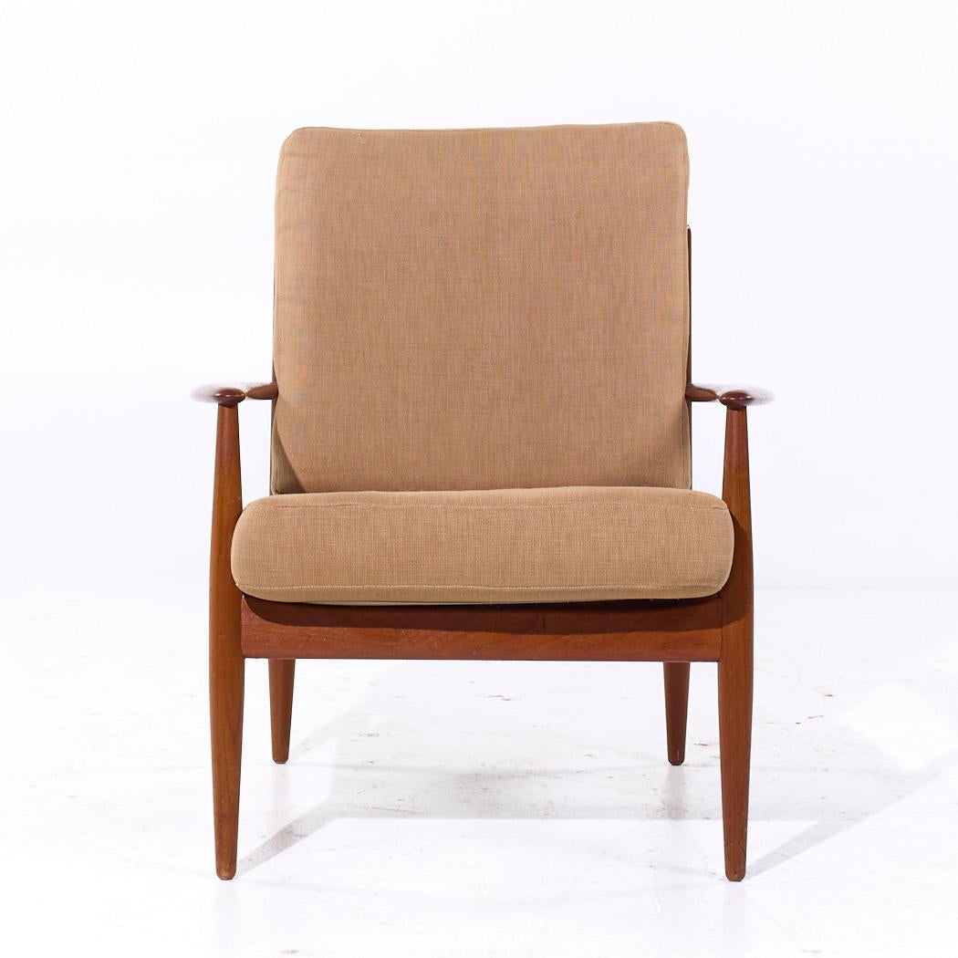 Late 20th Century Grete Jalk for France and Son F118 Mid Century Danish Teak Lounge Chairs - Pair For Sale