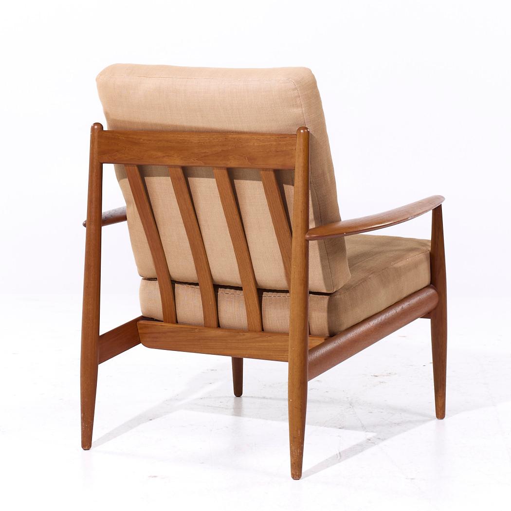 Grete Jalk for France and Son F118 Mid Century Danish Teak Lounge Chairs - Pair For Sale 1