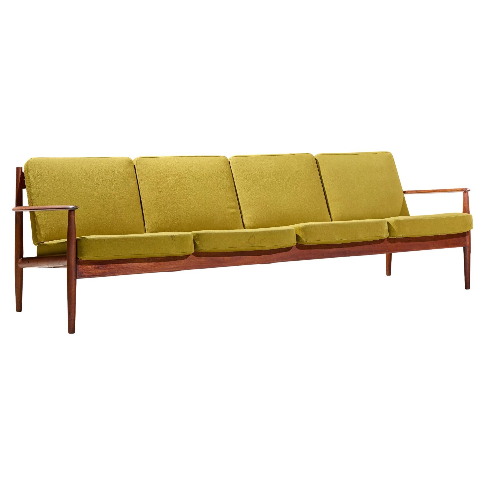 Grete Jalk for France and Son Mid Century Danish Teak 4 Seater Sofa For Sale