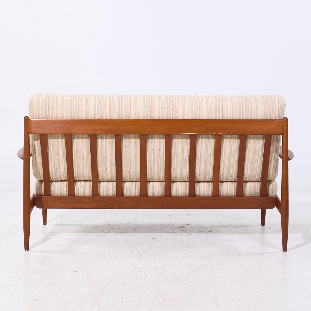 Late 20th Century Grete Jalk for France and Son Mid Century Danish Teak Loveseat Sofa For Sale