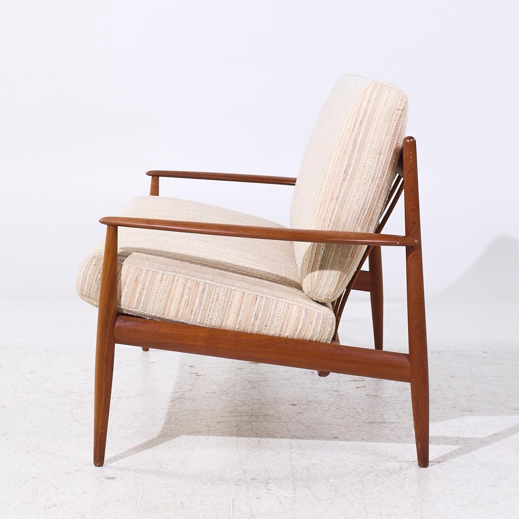 Grete Jalk for France and Son Mid Century Danish Teak Loveseat Sofa For Sale 2