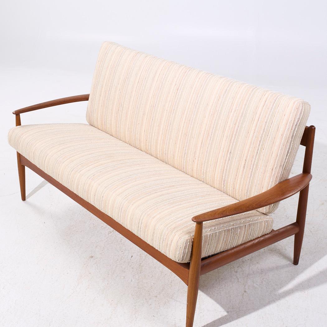 Grete Jalk for France and Son Mid Century Danish Teak Loveseat Sofa For Sale 3