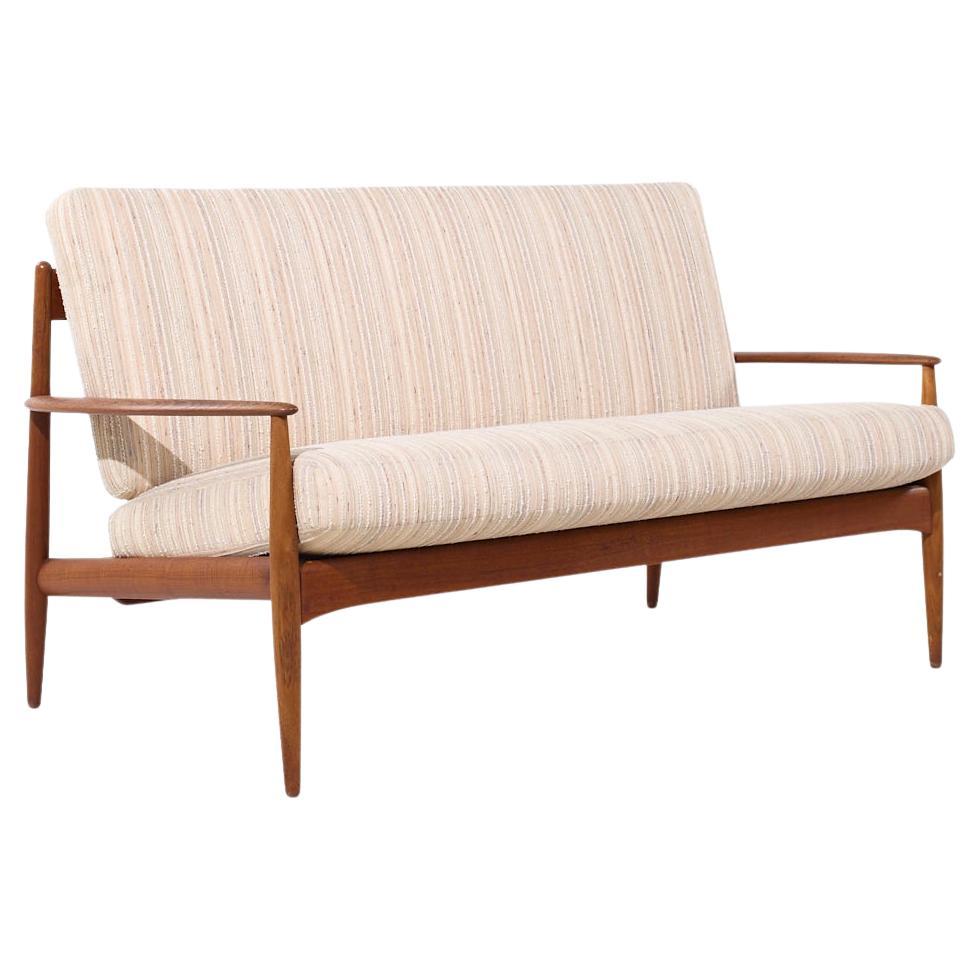 Grete Jalk for France and Son Mid Century Danish Teak Loveseat Sofa For Sale