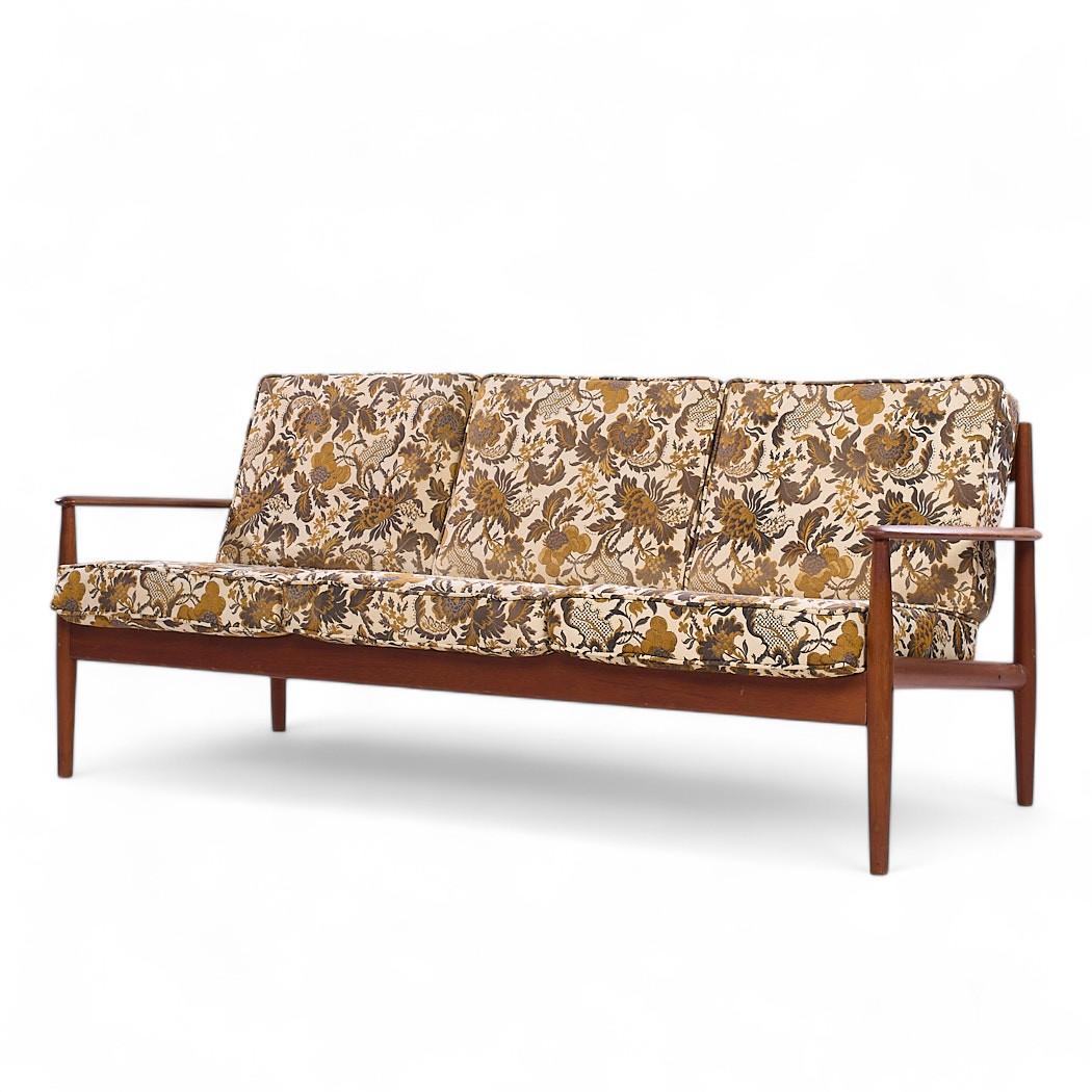 Mid-Century Modern Grete Jalk for France and Son Mid Century Danish Teak Sofa For Sale