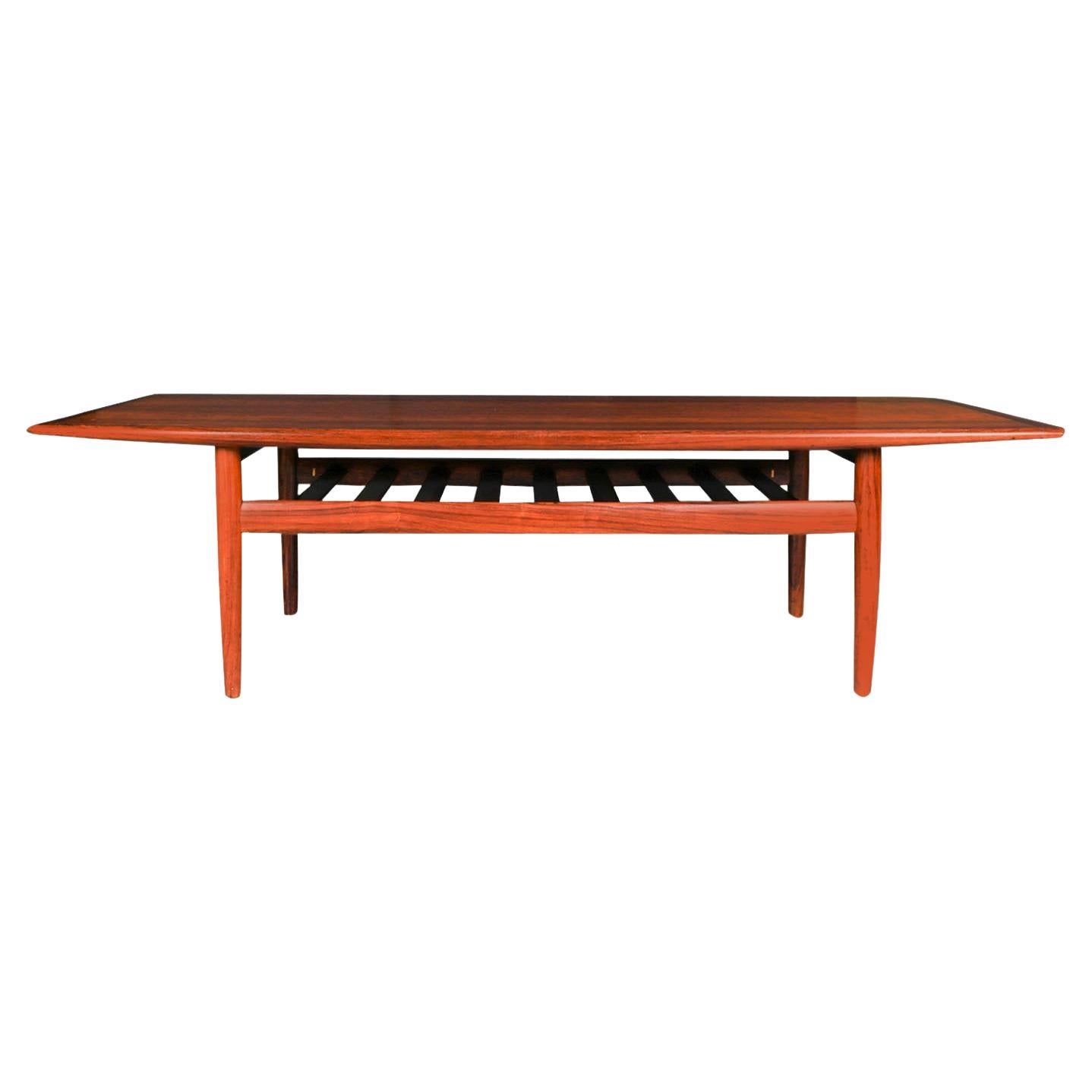 Grete Jalk for Glostrup Mid Century Danish Modern Rosewood Coffee Table For Sale