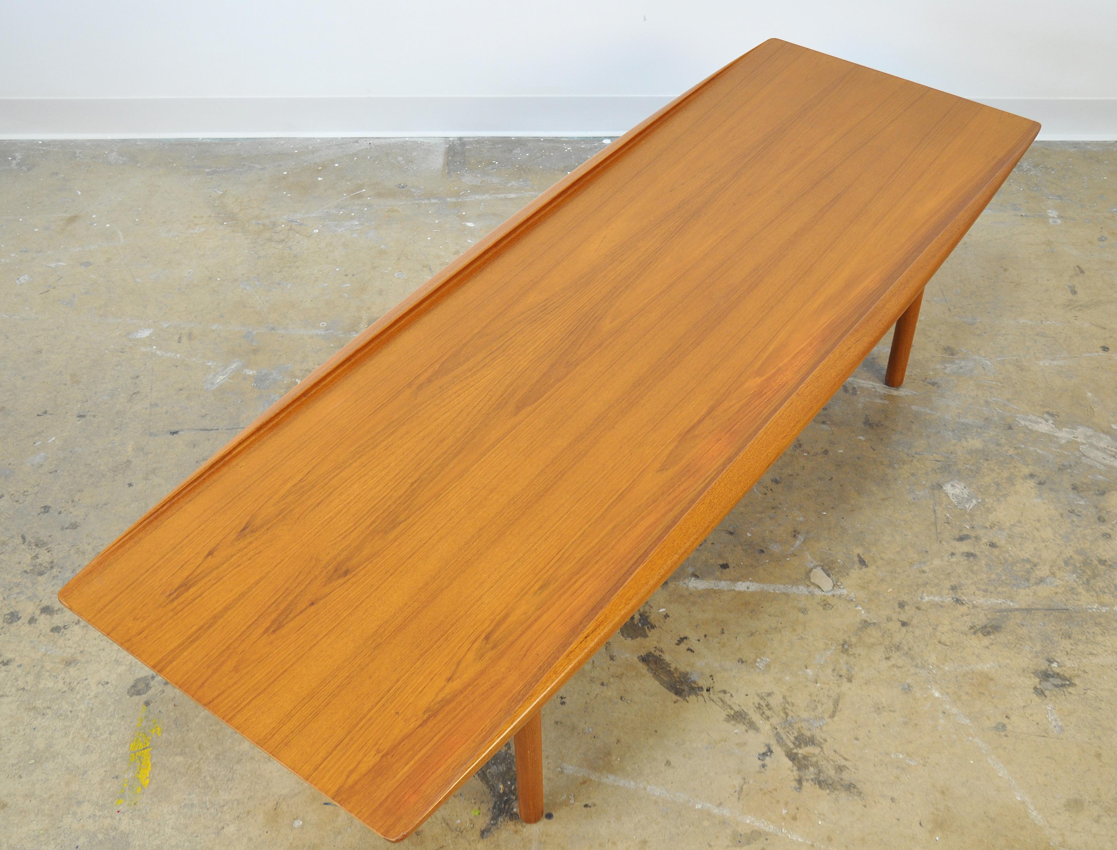 Grete Jalk for Poul Jeppesen Teak Surfboard Coffee Table 2