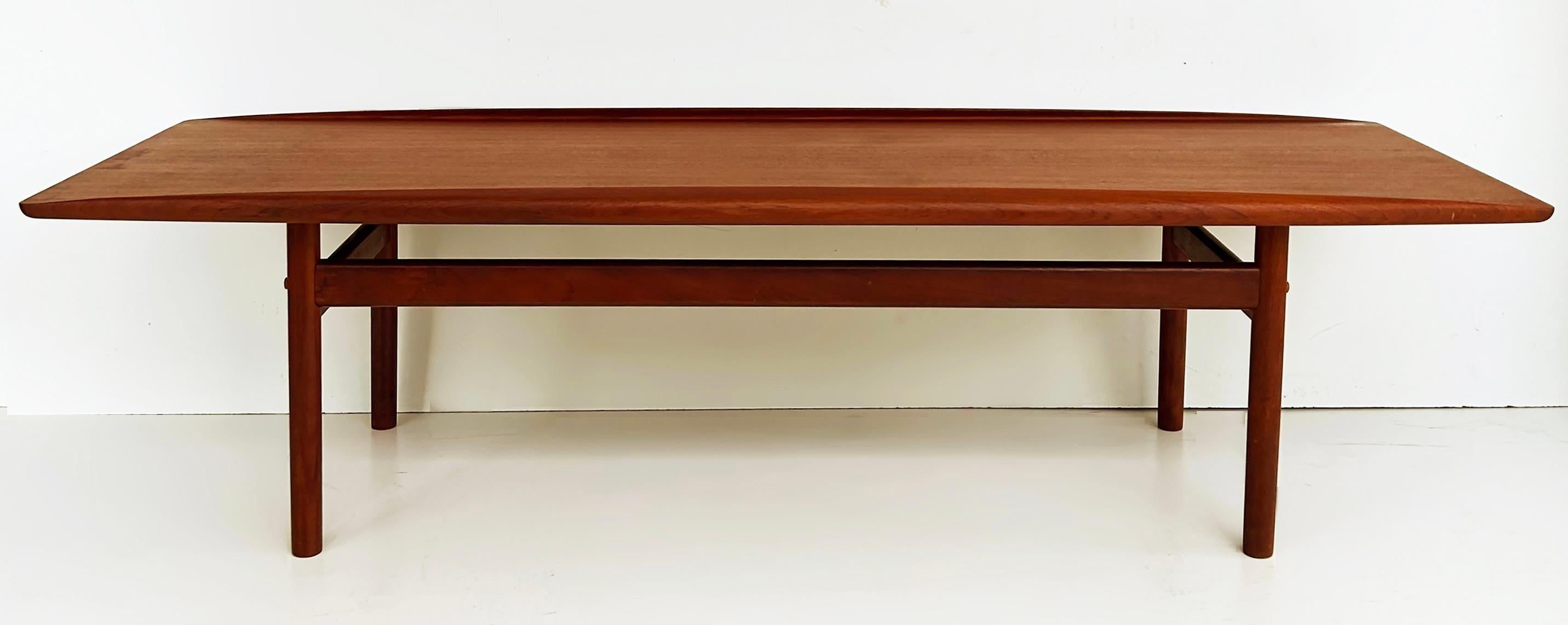 Grete Jalk  Beistelltische aus Teakholz von Glostrup Mobelfabrik, Dänemark in Surfboard-Form im Angebot 7