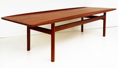 Grete Jalk Glostrup Mobelfabrik Teak Surfboard Coffee Table from Denmark