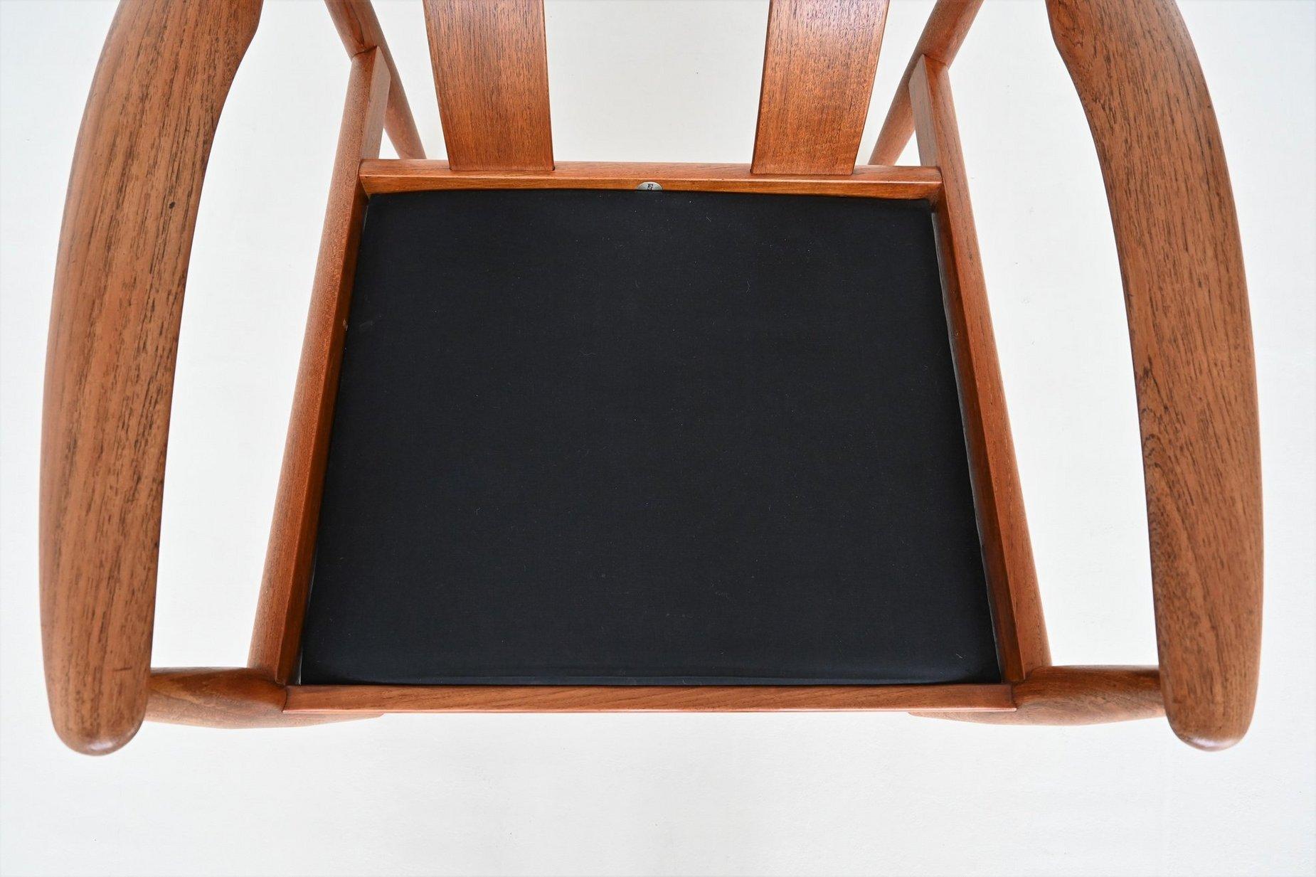 Grete Jalk lounge chair #128 in teak and wool France & Son Denmark 1960 For Sale 12