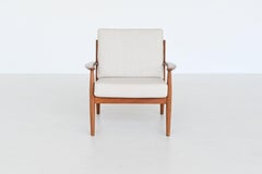Grete Jalk lounge chair #128 in teak and wool France & Son Denmark 1960