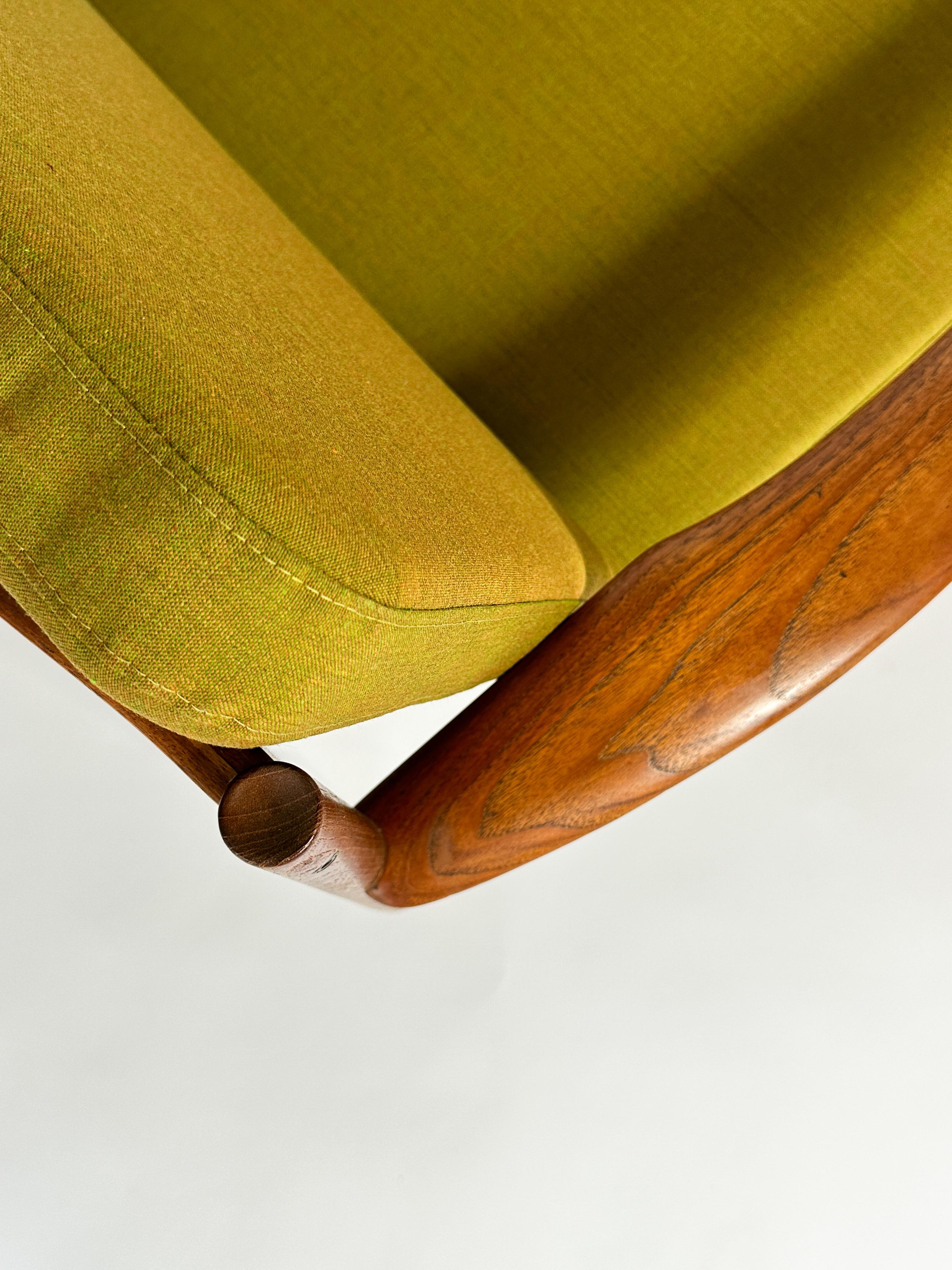 Grete Jalk Lounge Chair France & Son Teak Kvadrat Denmark 1960s For Sale 2