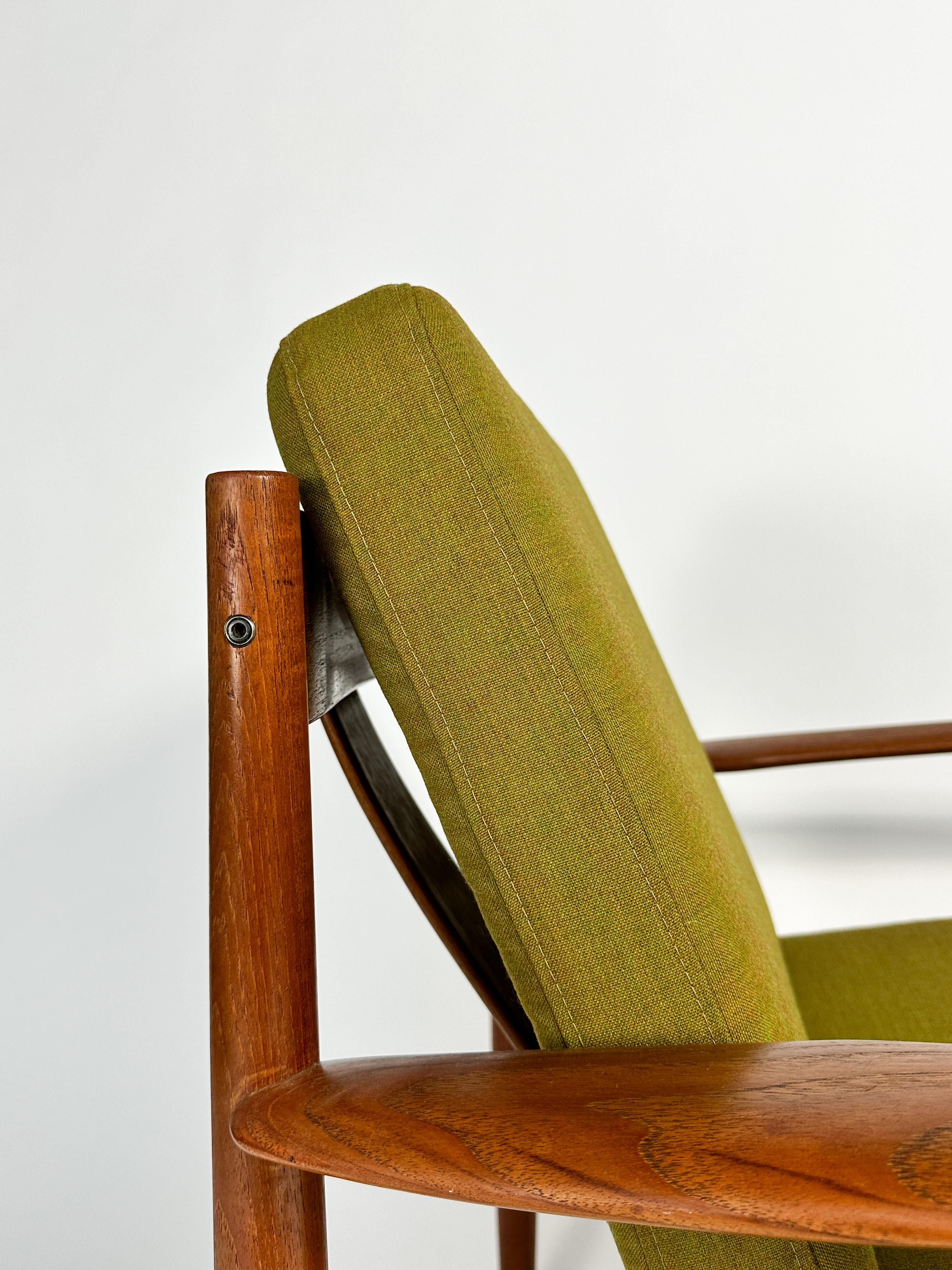 Grete Jalk Lounge Chair France & Son Teak Kvadrat Denmark 1960s For Sale 3