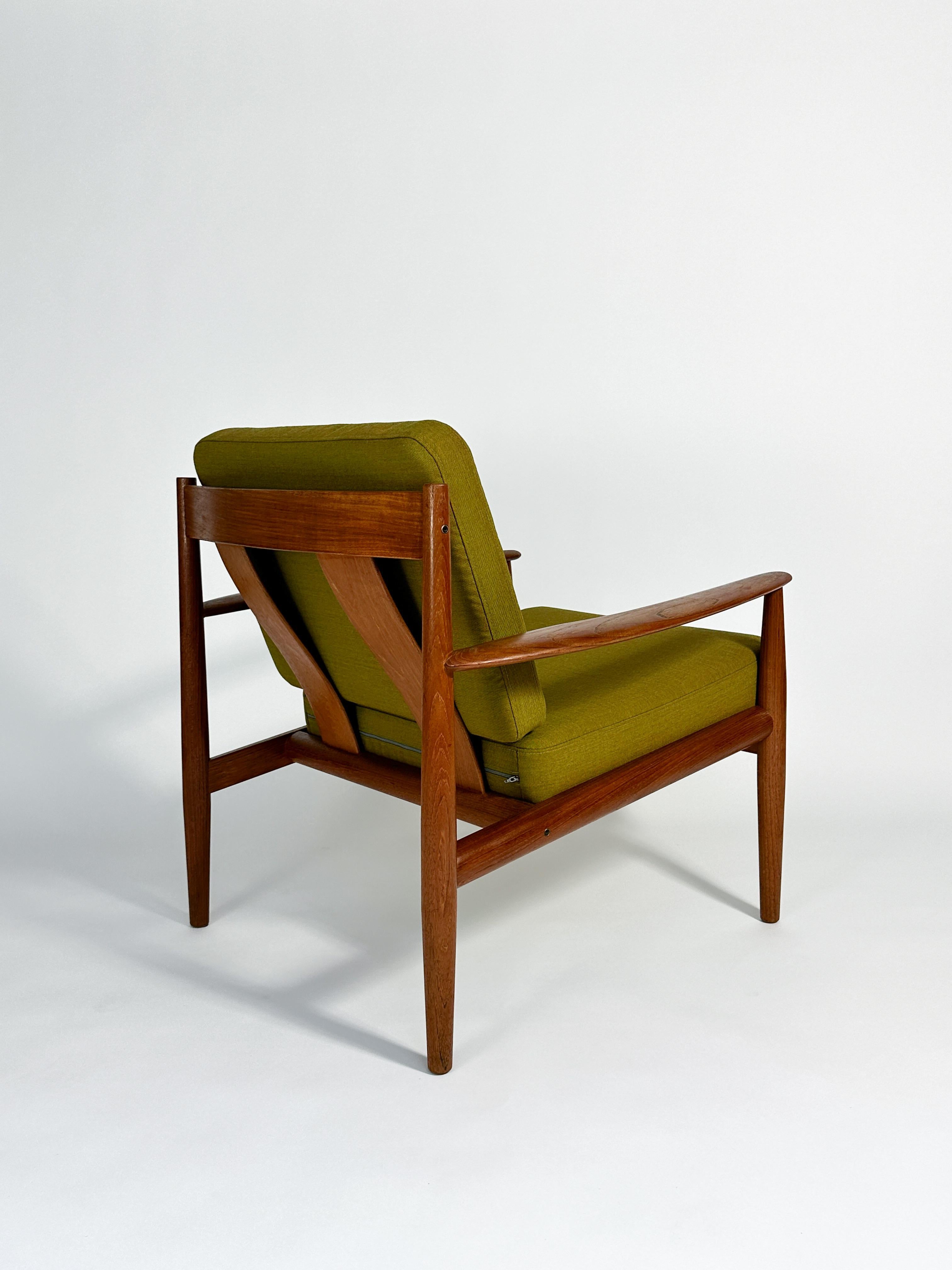 Danish Grete Jalk Lounge Chair France & Son Teak Kvadrat Denmark 1960s For Sale