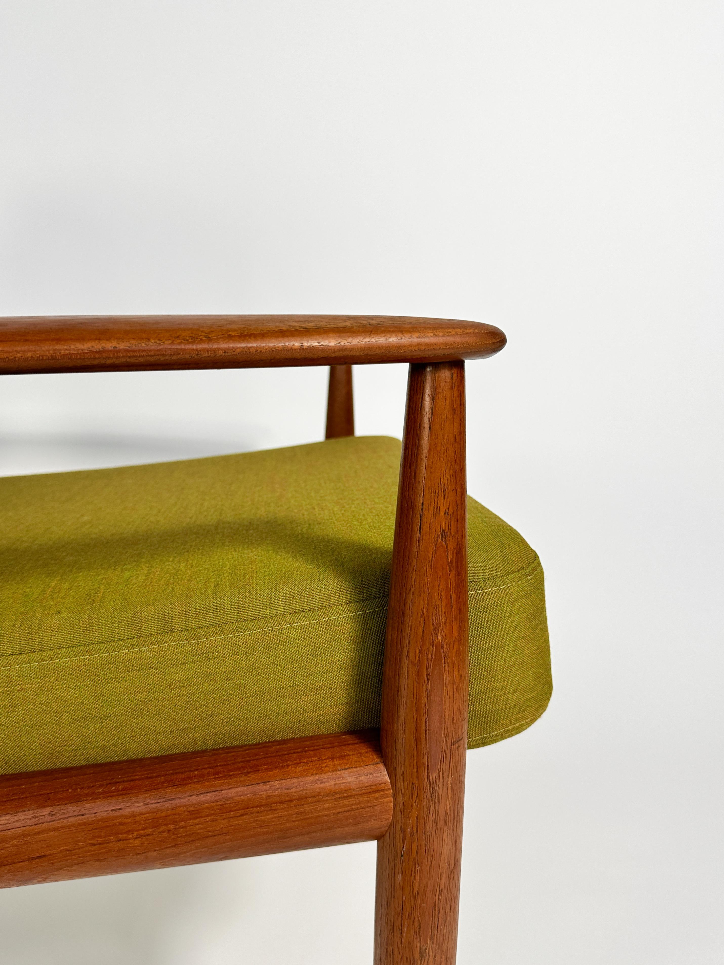 Grete Jalk Lounge Chair France & Son Teak Kvadrat Denmark 1960s For Sale 1