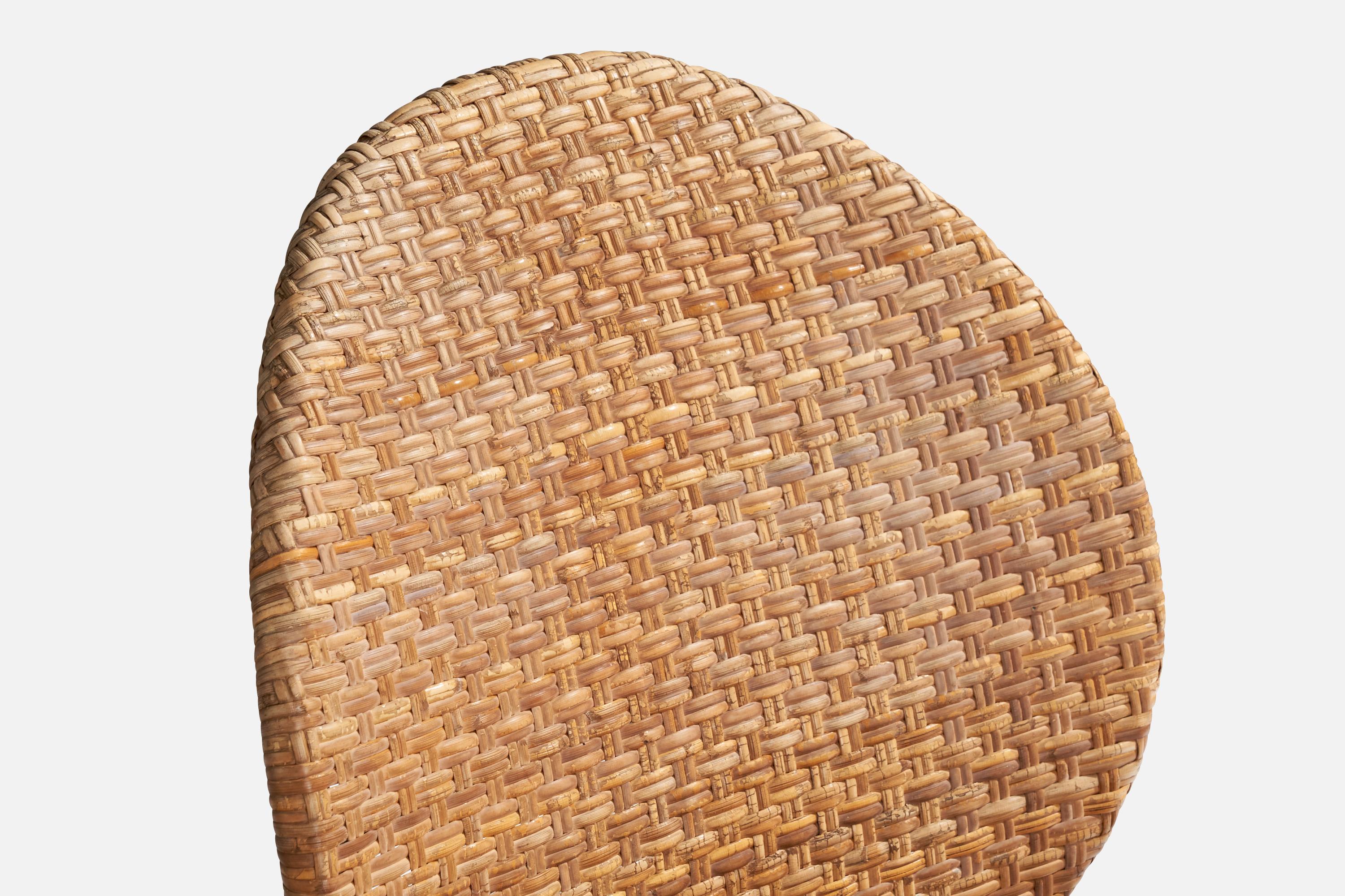 Grete Jalk, Lounge Chair, Tubular Steel, Rattan, Denmark, 1952 For Sale 4