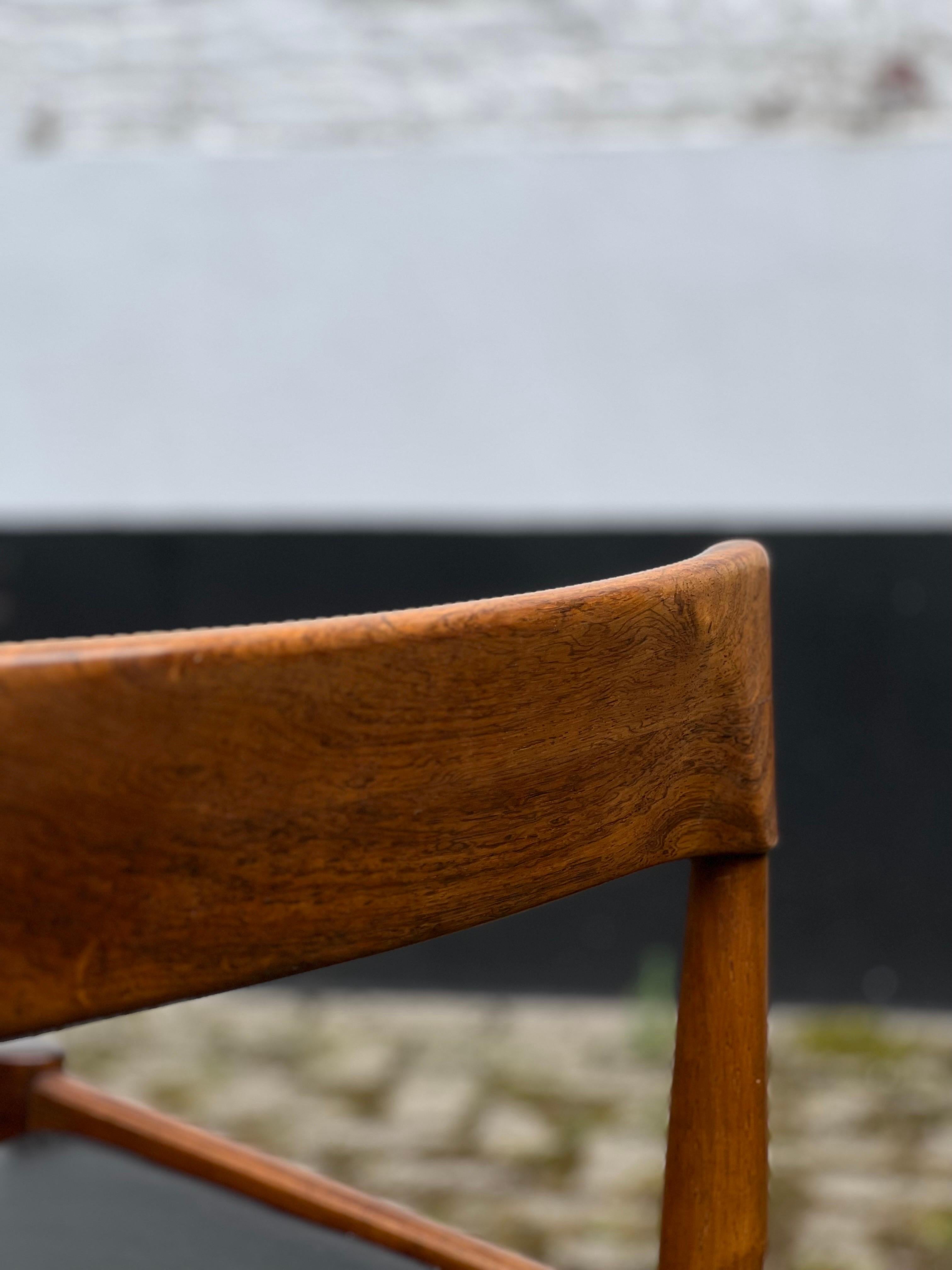 Scandinave moderne Grete Jalk, Midcentury 8 Rosewood and Leather Chairs P Jeppesens Denmark  en vente