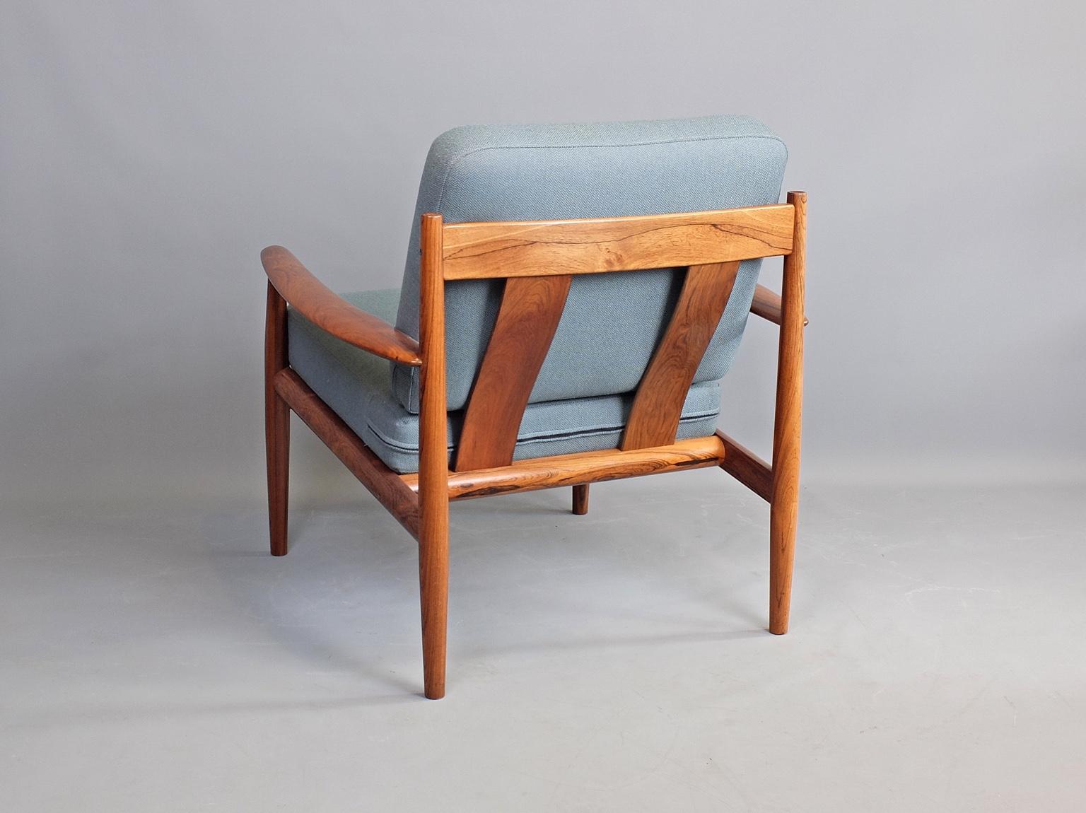 Grete Jalk Model 118 Rosewood Lounge Chair Danish 1960s For Sale 2