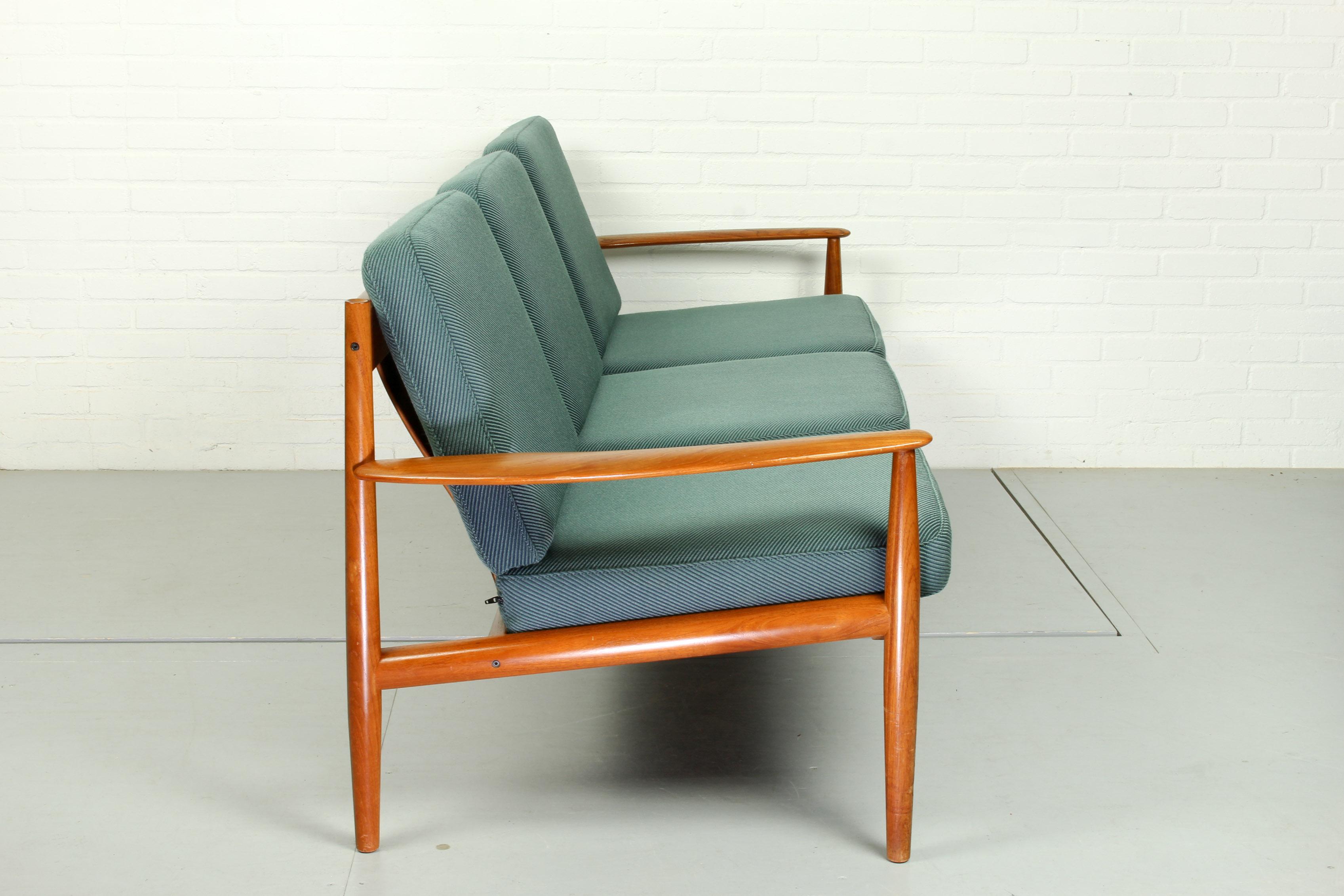 Mid-Century Modern Grete Jalk Model 118 Three-Seat Teak Sofa for France & Son, Denmark, 1963