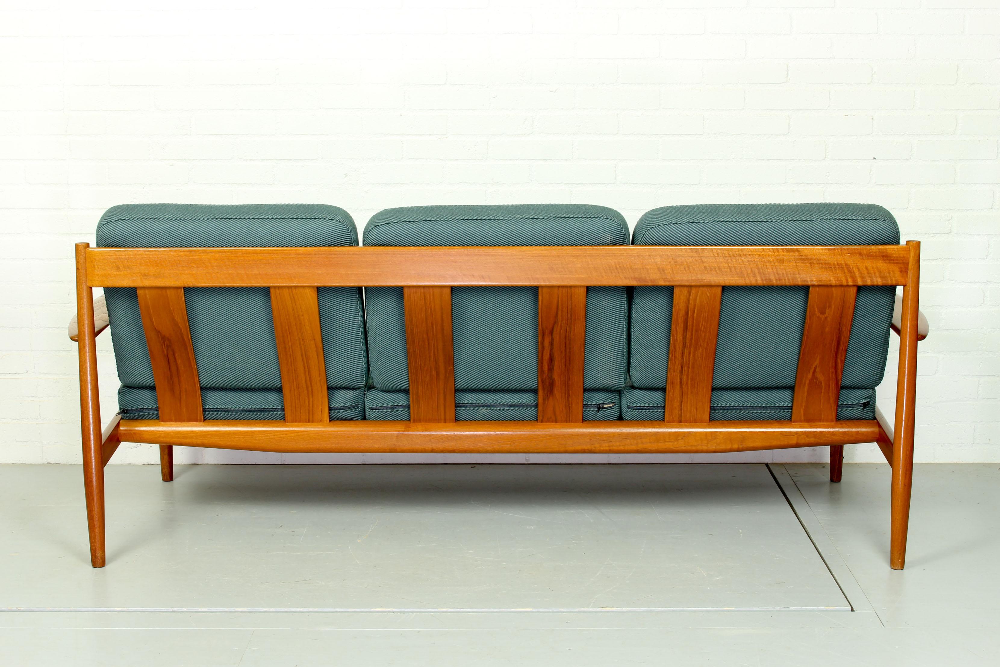 20th Century Grete Jalk Model 118 Three-Seat Teak Sofa for France & Son, Denmark, 1963