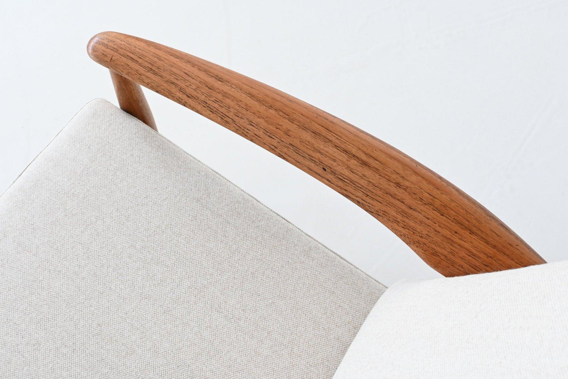 Chaise longue Grete Jalk modèle 128 en teck France & Son Danemark 1960 en vente 6