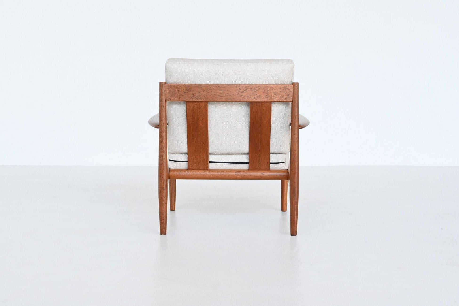 Chaise longue Grete Jalk modèle 128 en teck France & Son Danemark 1960 Bon état - En vente à Etten-Leur, NL