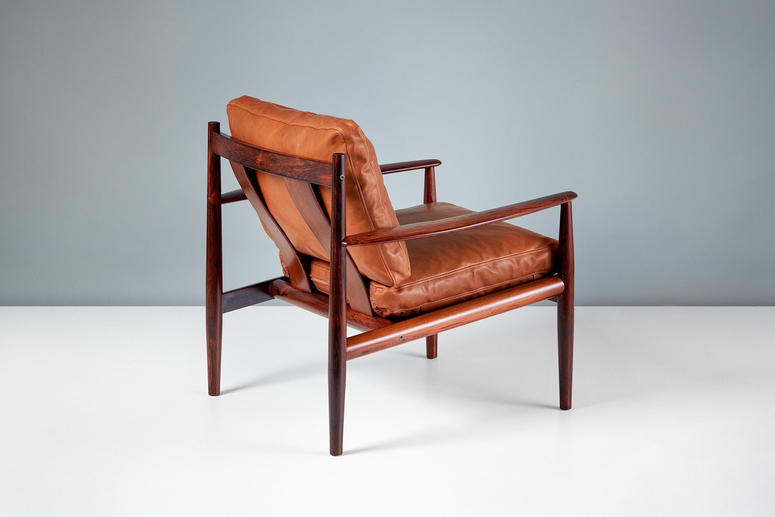 Laine Grete Jalk modèle 128 chaises longues en bois de rose des années 1960 en vente