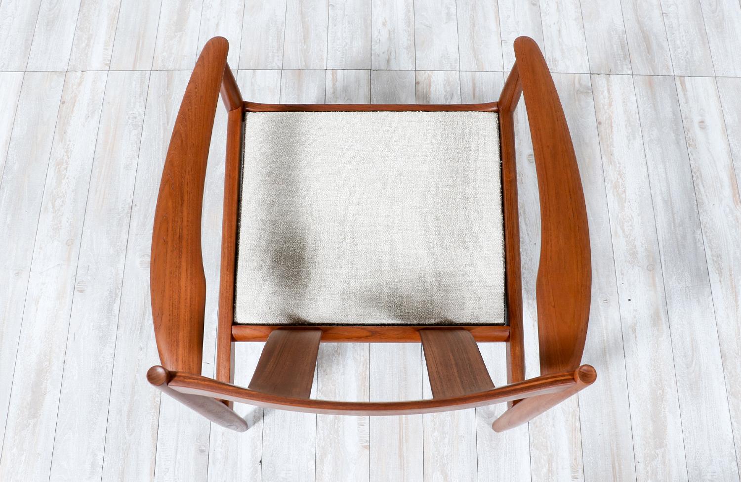 Grete Jalk Modell-128 Teak & Boucle Lounge Chair für France & Søn im Angebot 4