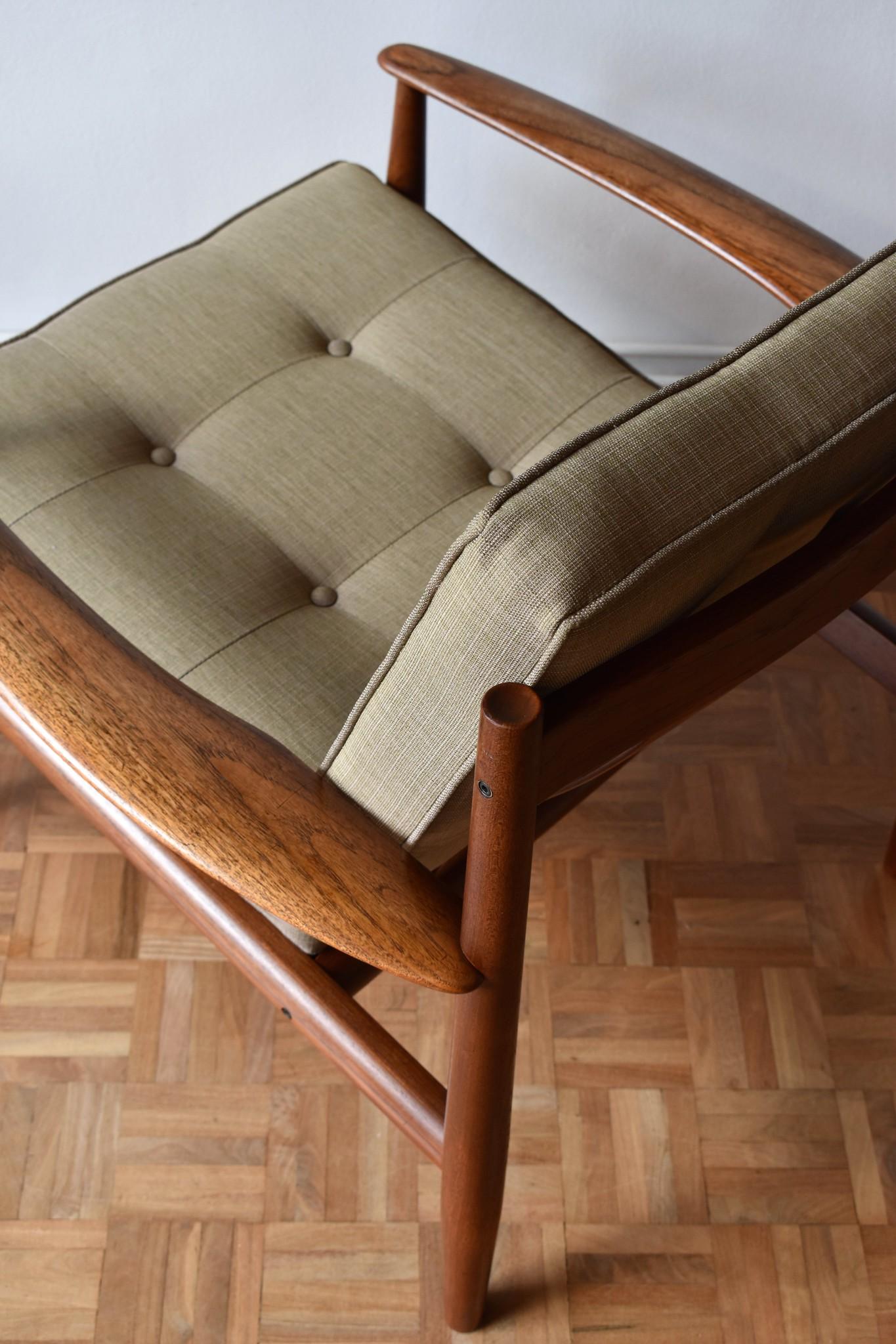 Grete Jalk Model 128 Teak Lounge Chair for France & Son In Good Condition In Shepperton, Surrey
