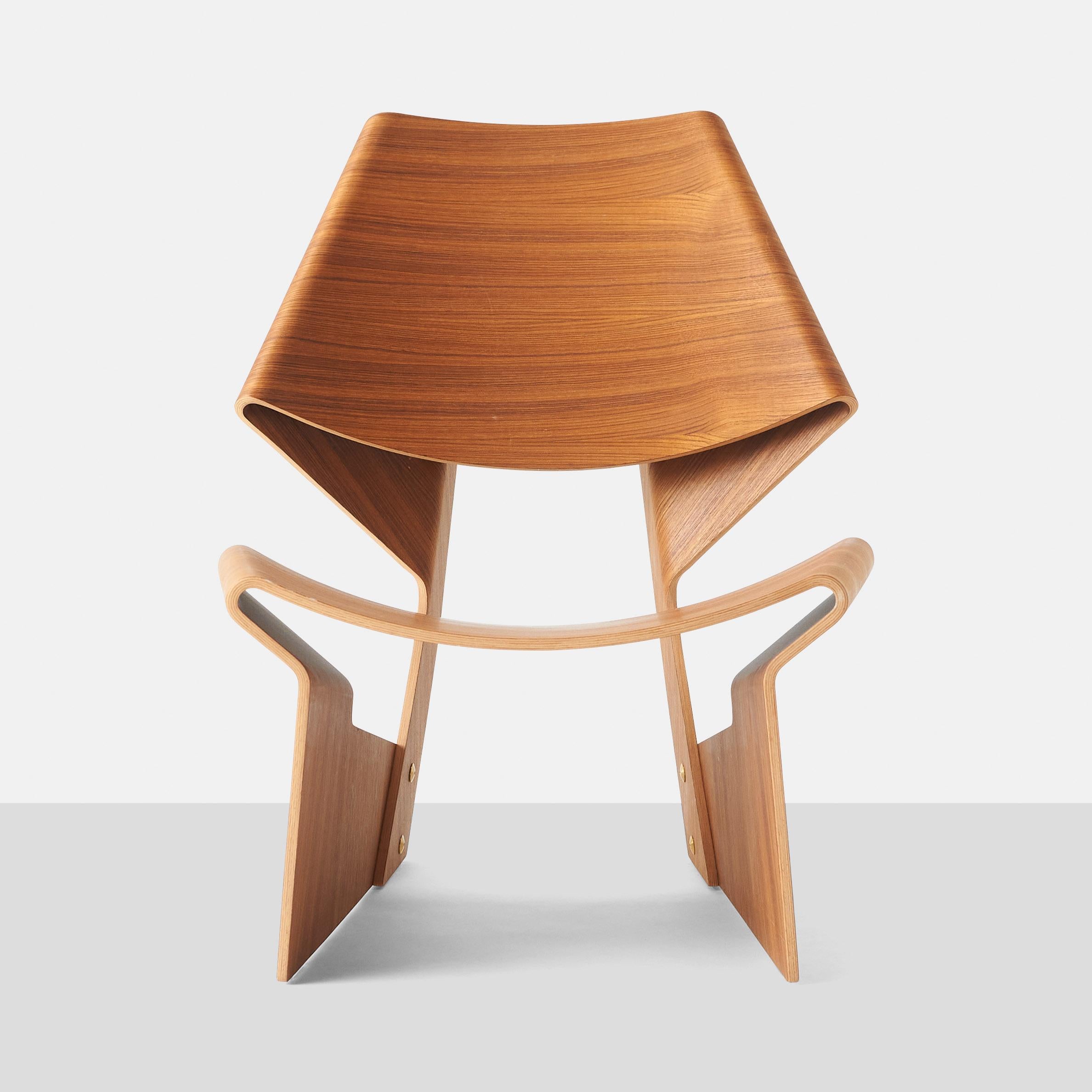 Modern Grete Jalk Molded Plywood GJ Chair For Sale