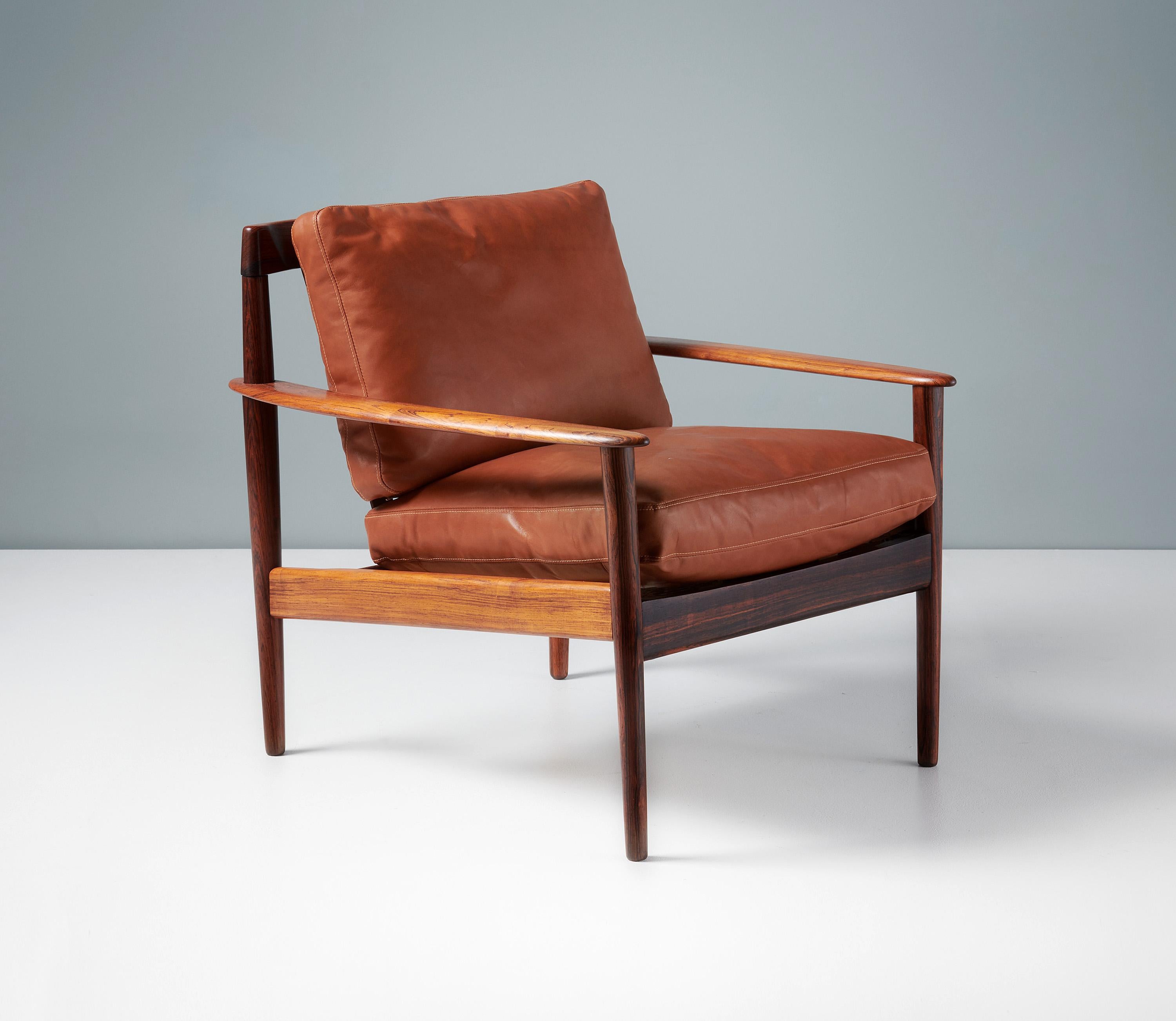 Scandinavian Modern Grete Jalk PJ-56 Rosewood Lounge, Chair 1950s For Sale