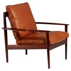 Grete Jalk fauteuil de salon en bois de rose PJ-56, années 1950