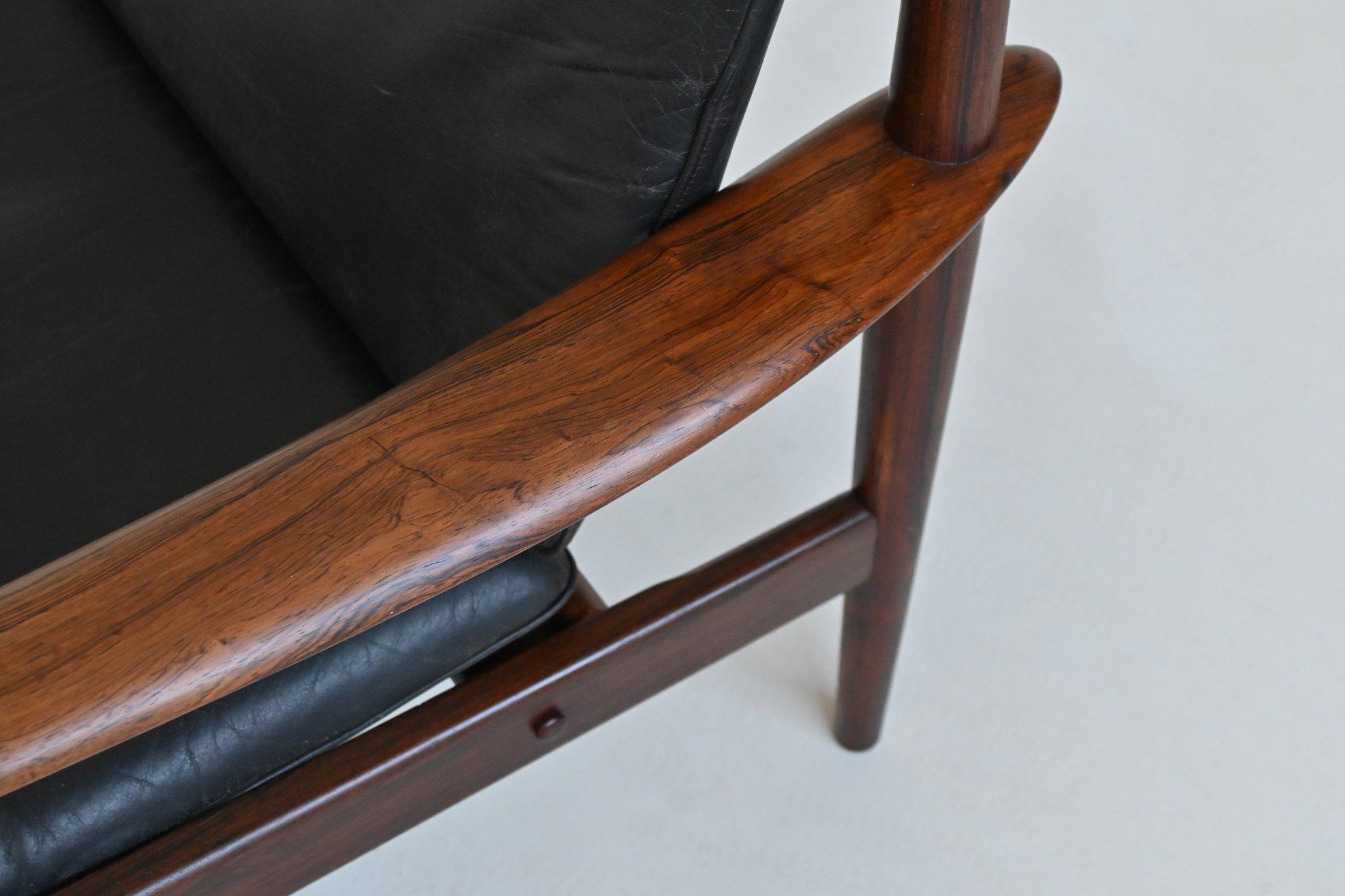 Sillón Grete Jalk 'PJ56' palisandro P. Jepessen Dinamarca 1960 en venta 4