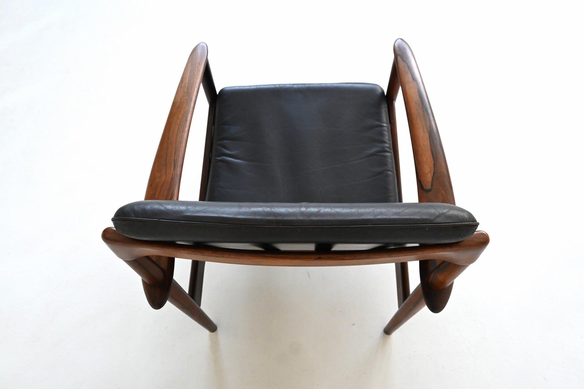 Sillón Grete Jalk 'PJ56' palisandro P. Jepessen Dinamarca 1960 en venta 6